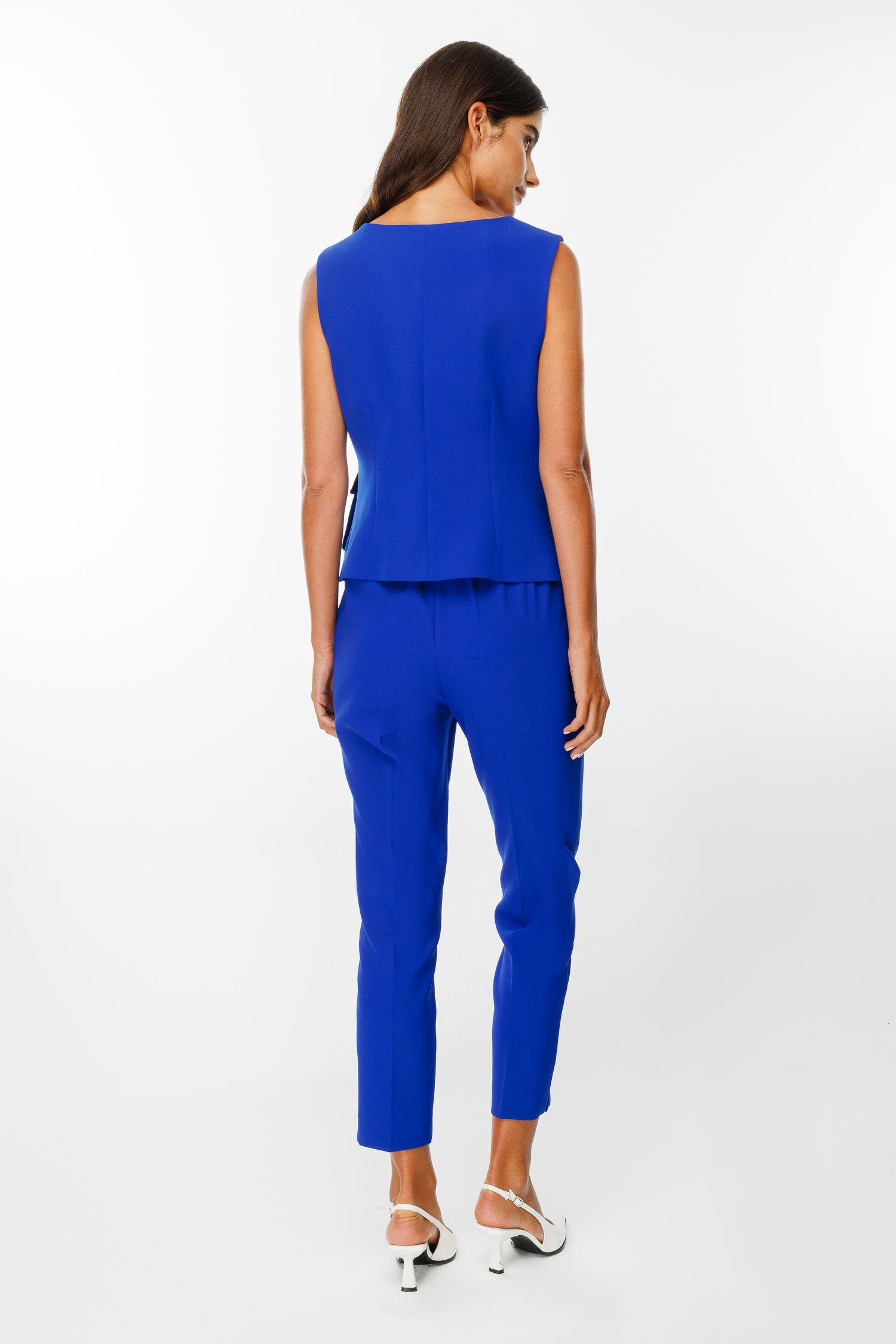 Modailgi  U Yaka Fermuar Kapamalı Torba Cepli Yelek Saks