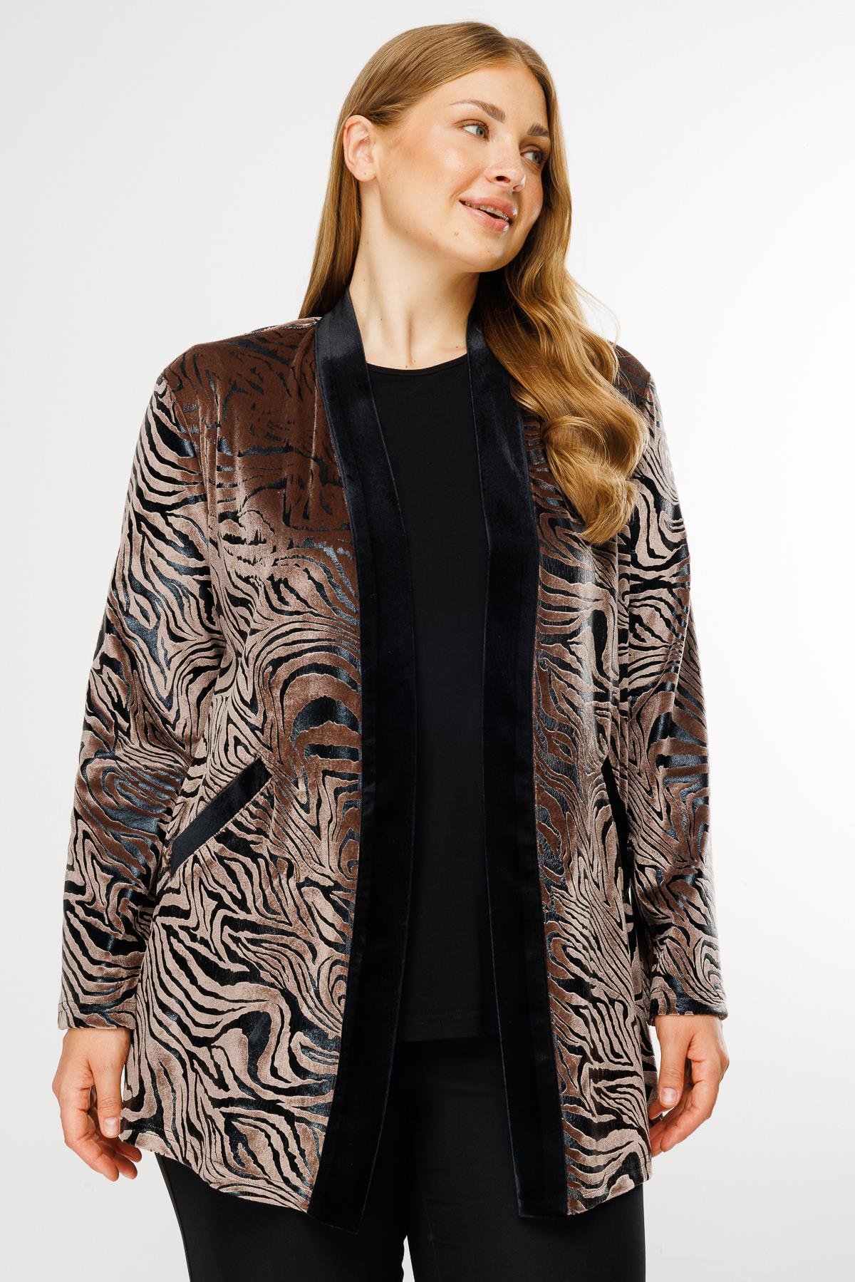 Modailgi  Varak Zebra Desenli İkili Takım Vizon