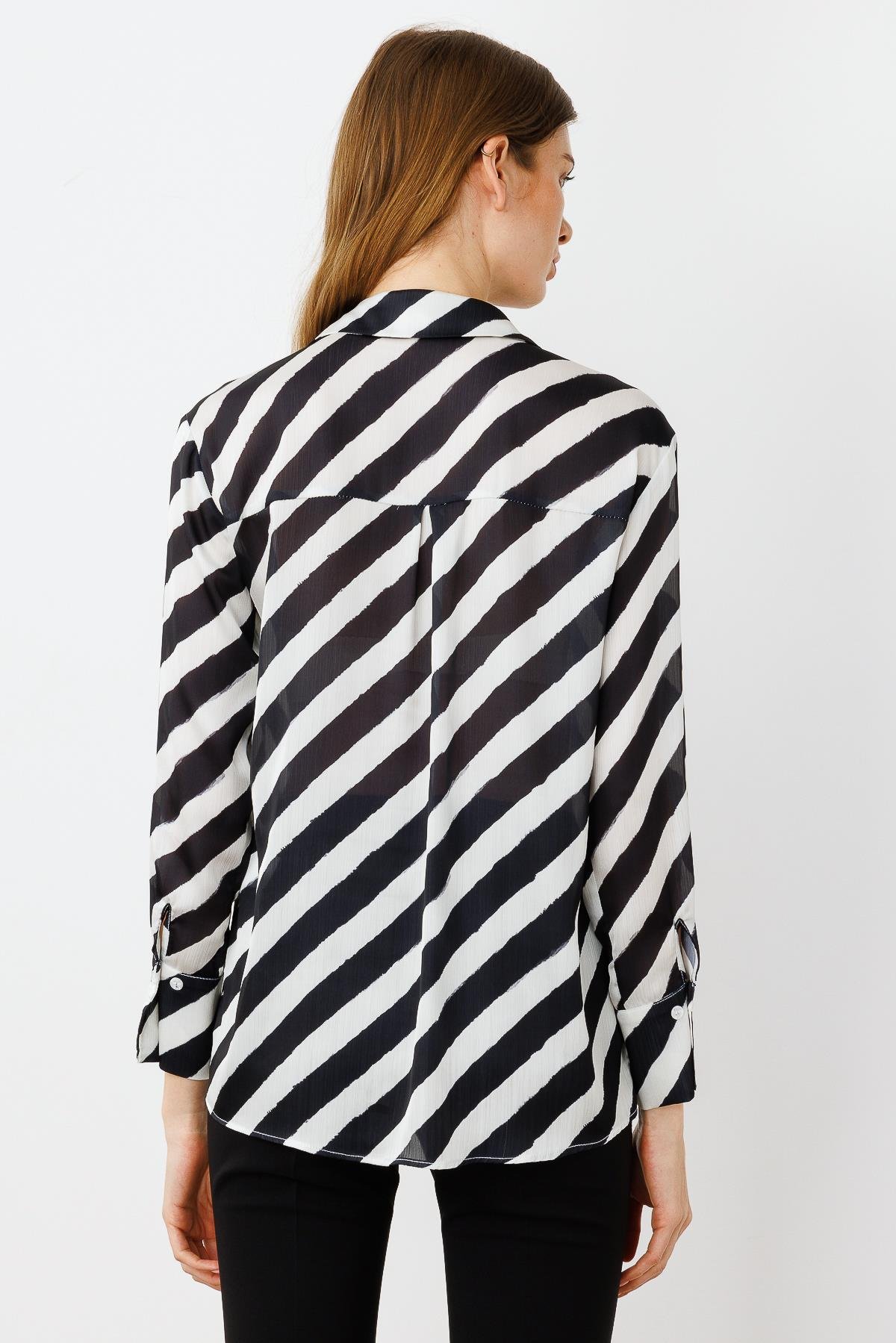 Modailgi  Verevli Klasik Saten Gömlek Siyah