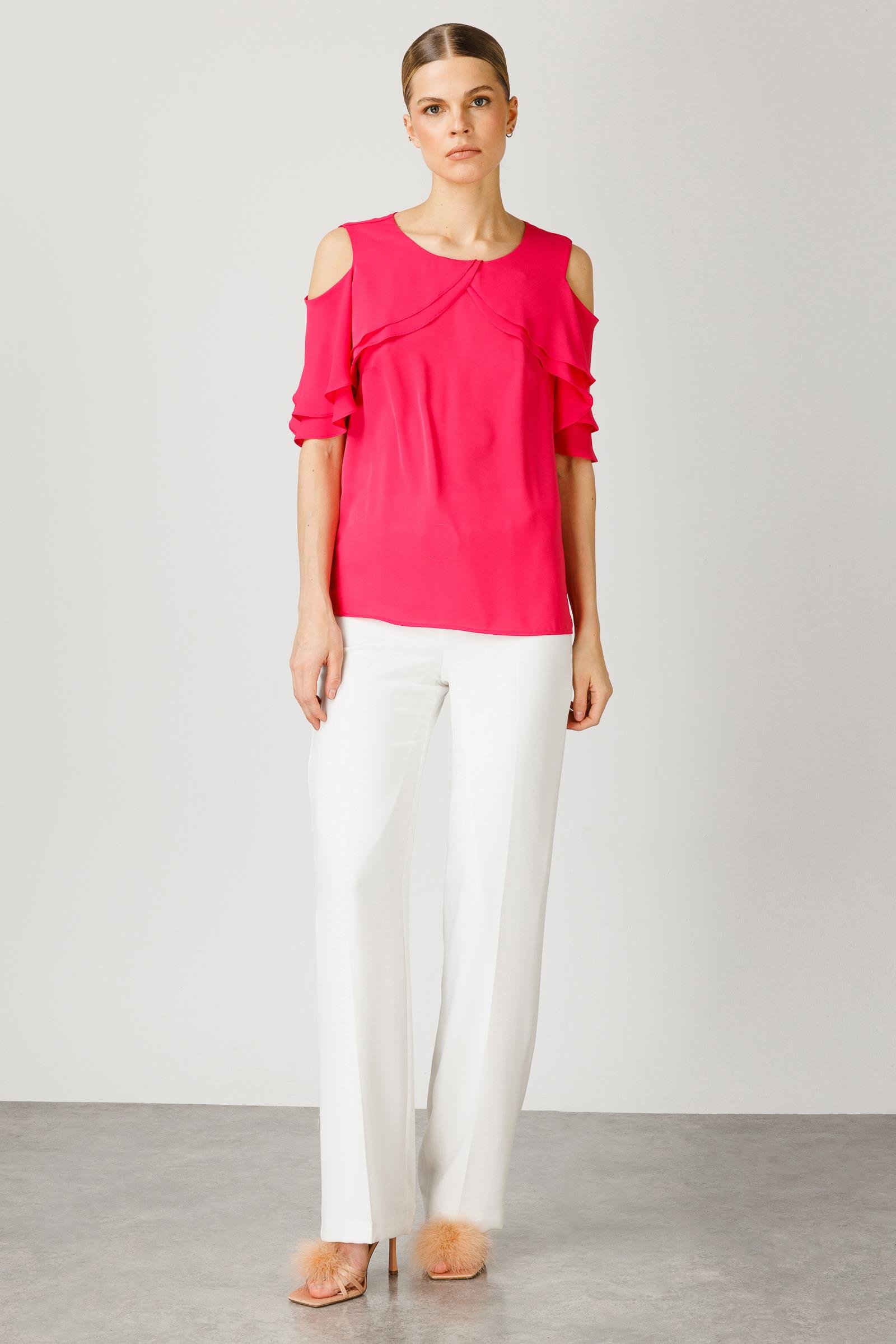 Modailgi  Volanlı Bluz Pembe