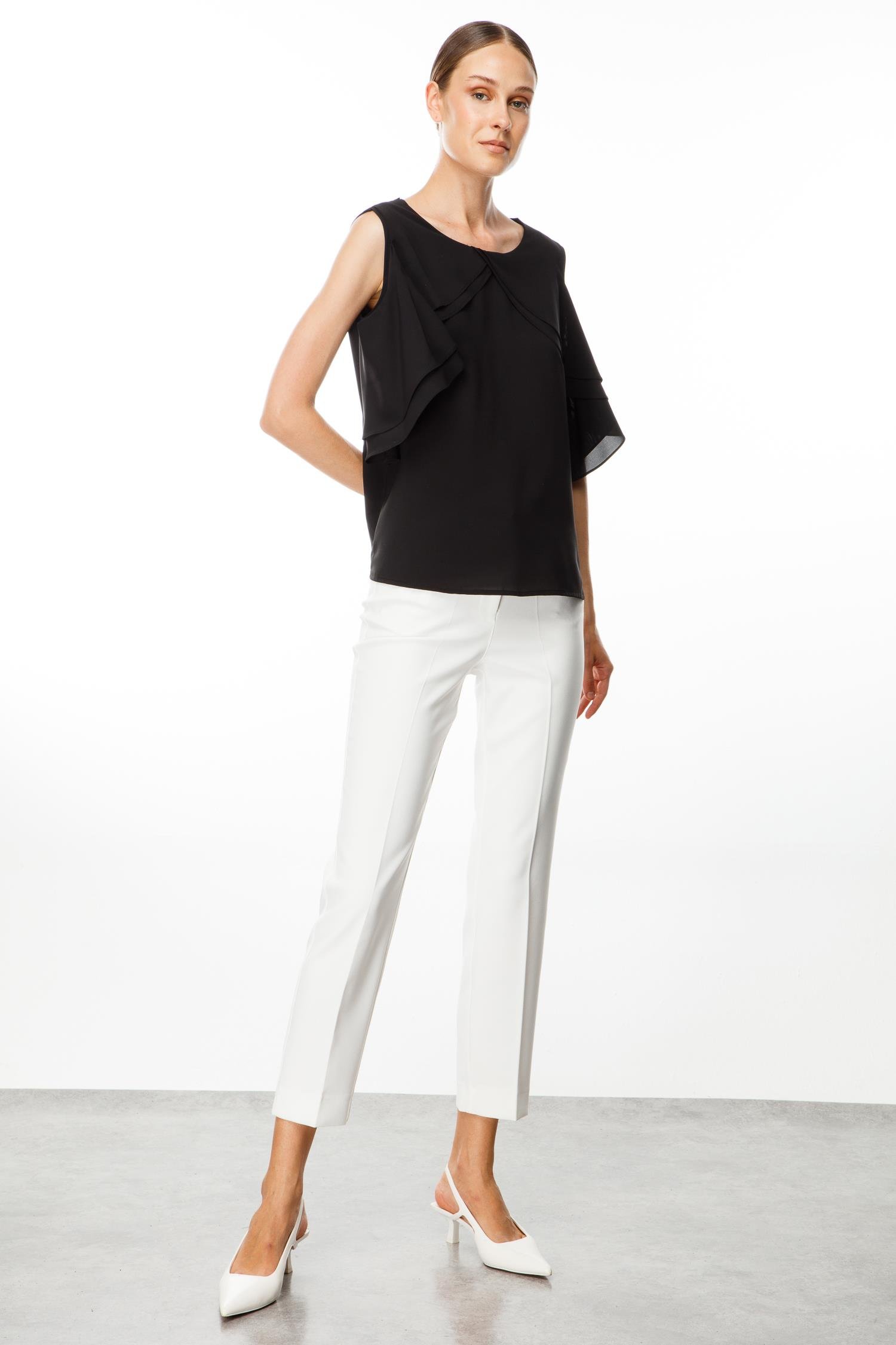 Modailgi  Volanlı Bluz Siyah