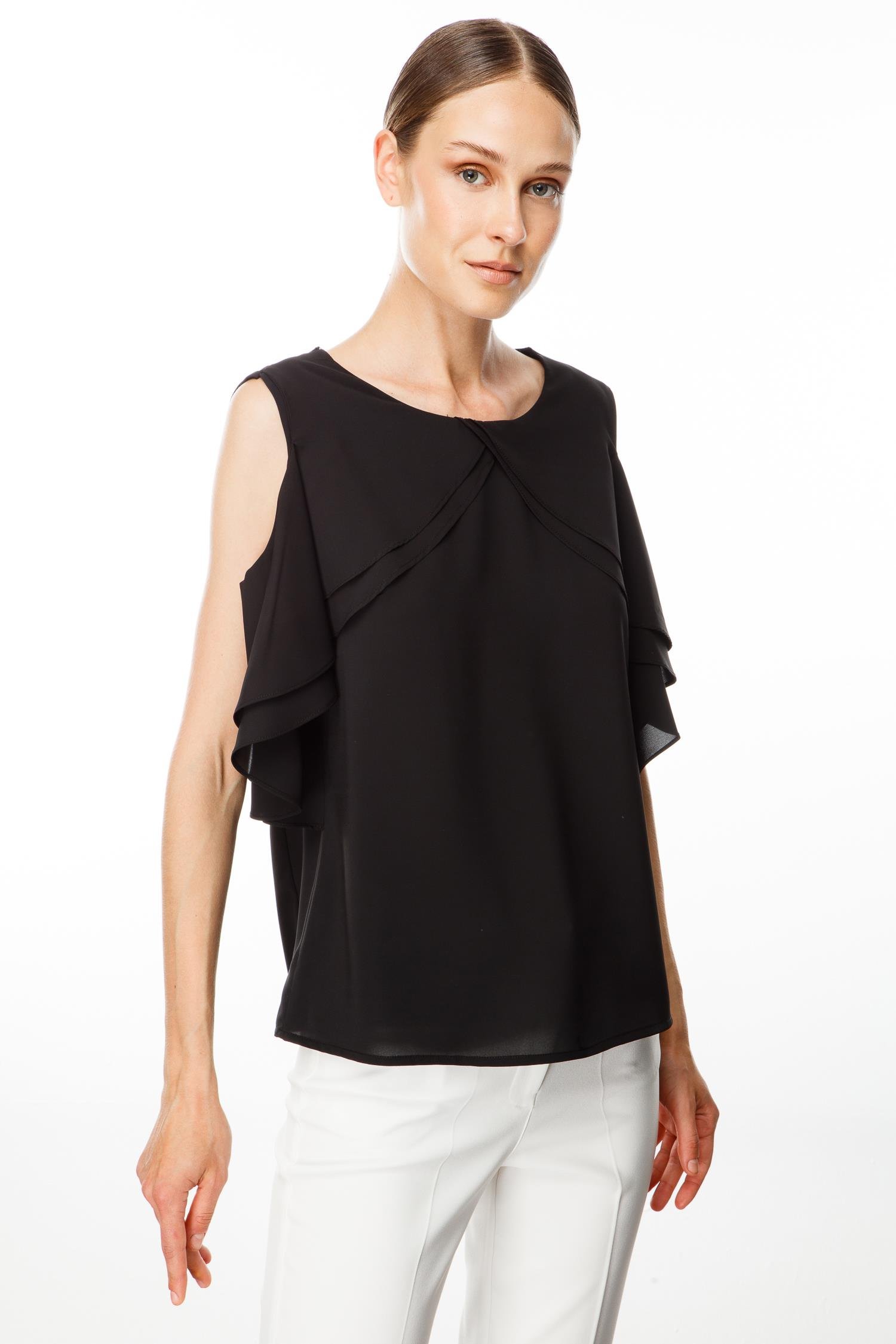 Modailgi  Volanlı Bluz Siyah
