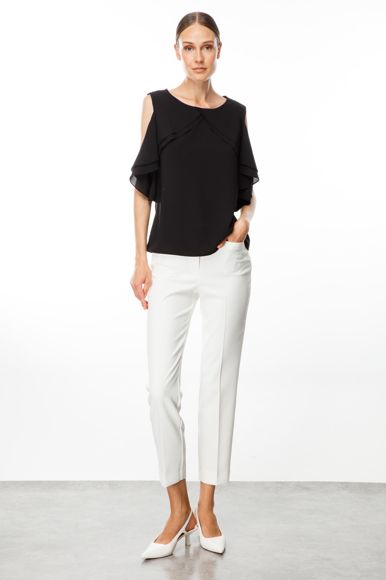 Modailgi  Volanlı Bluz Siyah