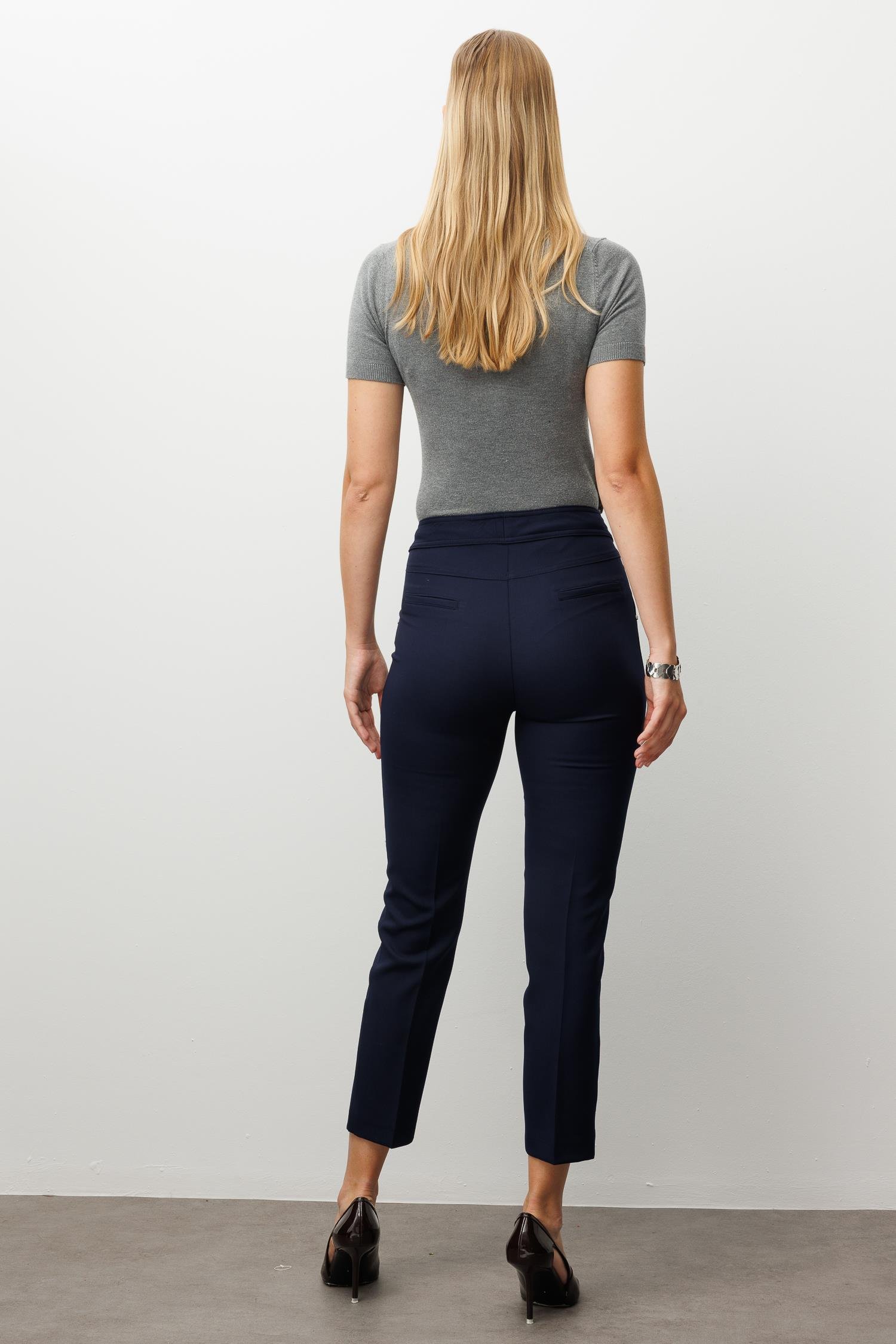 Modailgi  Yan Cep Dar Paça Pantolon Lacivert