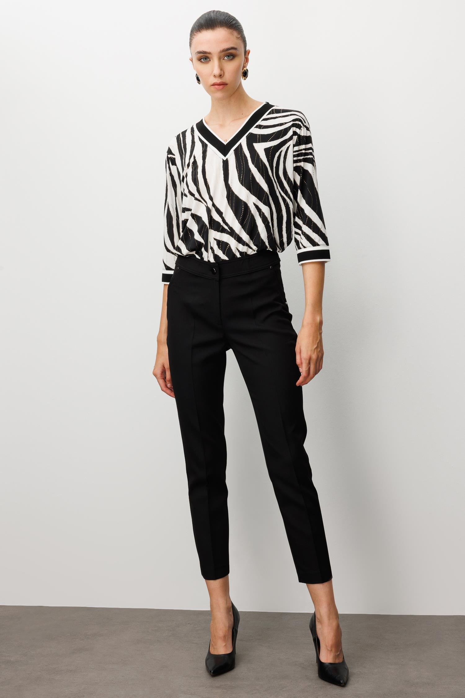 Modailgi  Yan Cep Dar Paça Pantolon Siyah