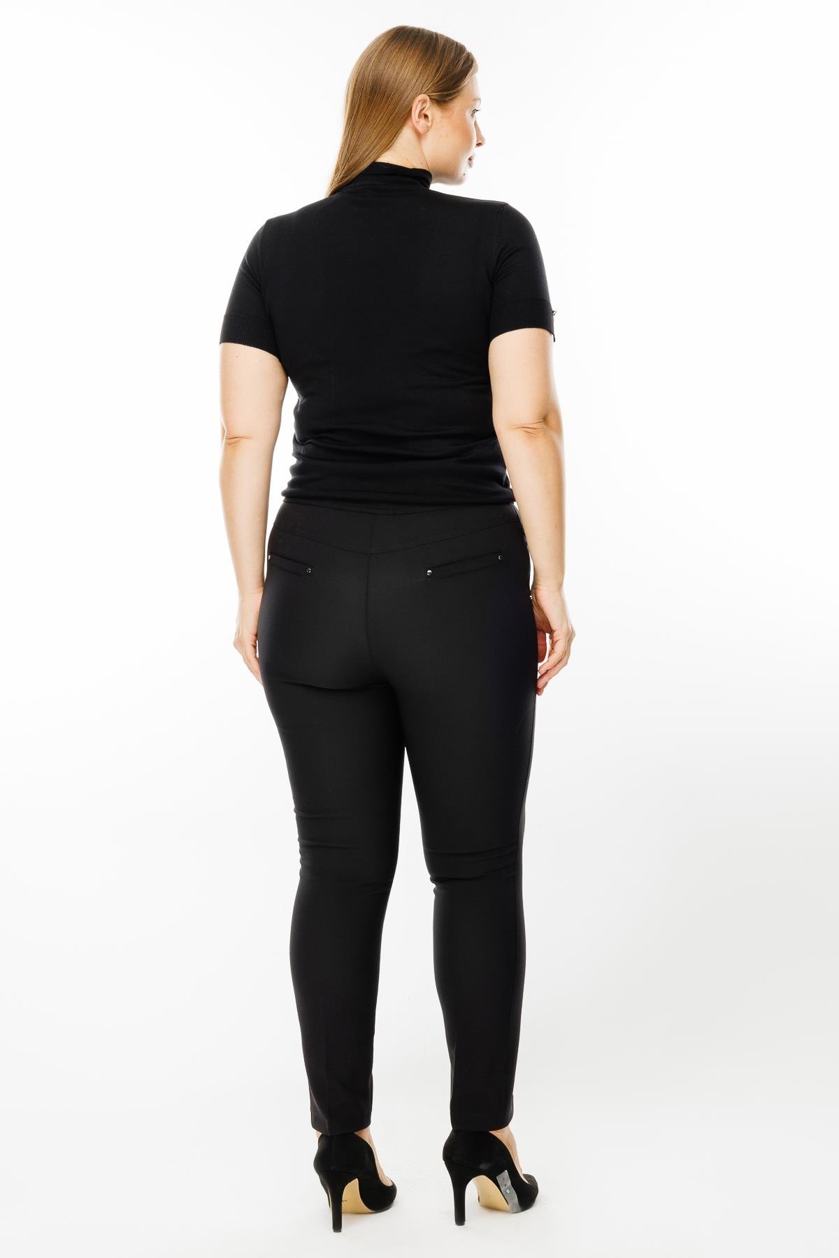 Modailgi  Yan Cep Dar Paça Pantolon Siyah