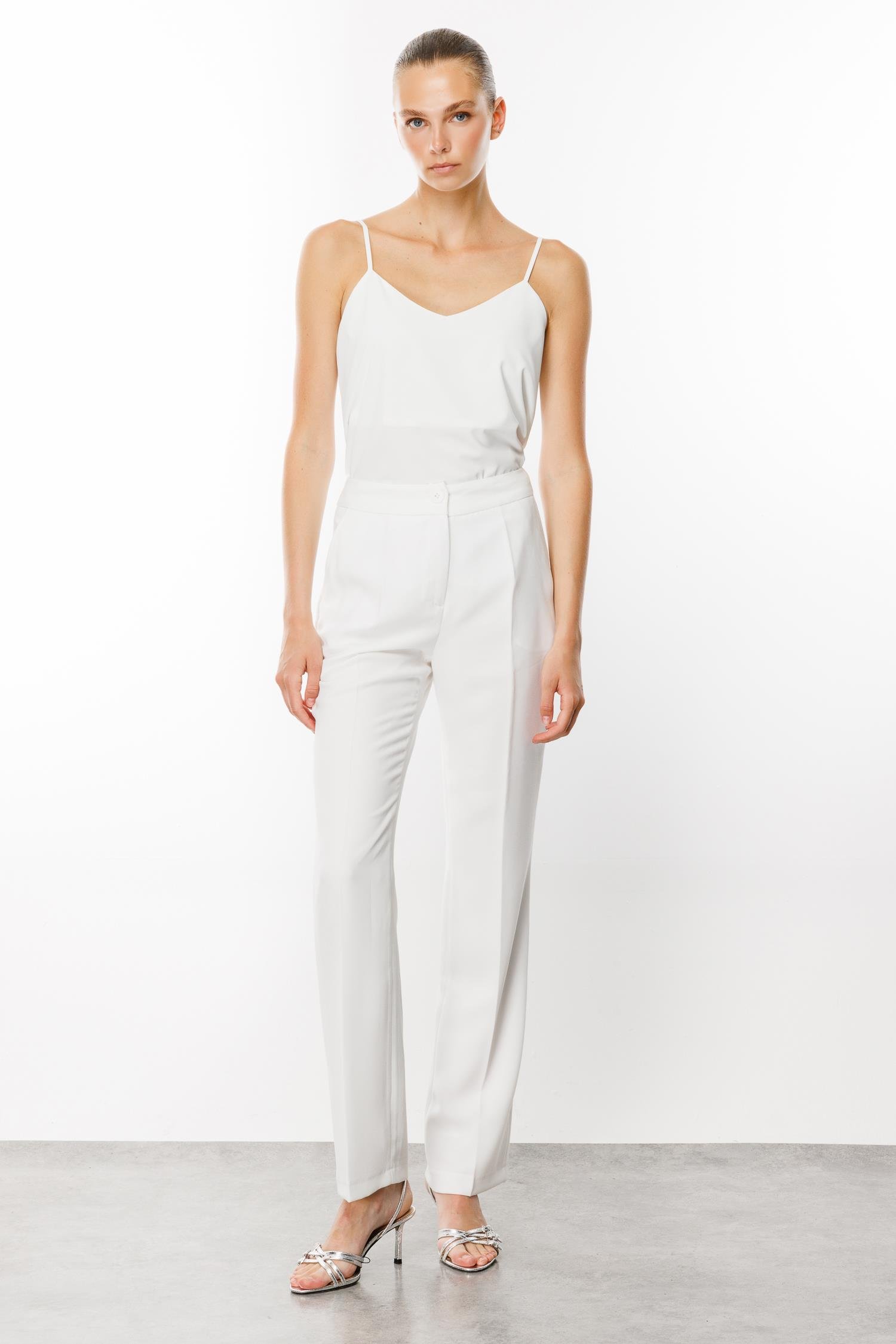 Modailgi  Yan Cep Klasik Takım Pantolon Ekru