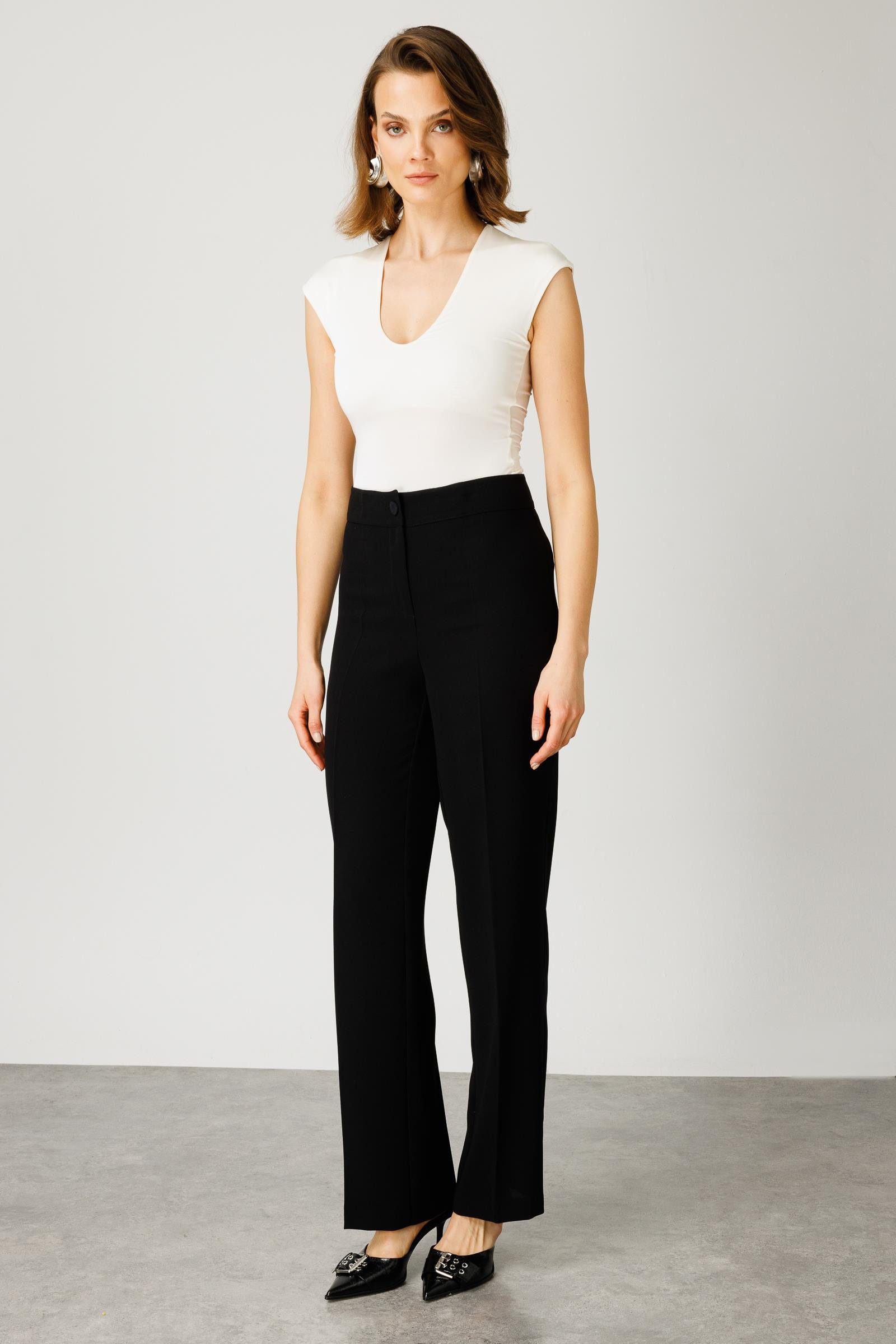 Modailgi  Yan Cep Klasik Takım Pantolon Siyah