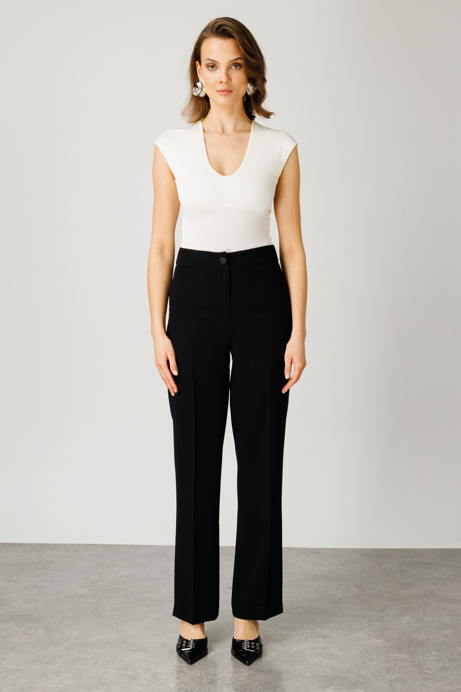 Modailgi  Yan Cep Klasik Takım Pantolon Siyah