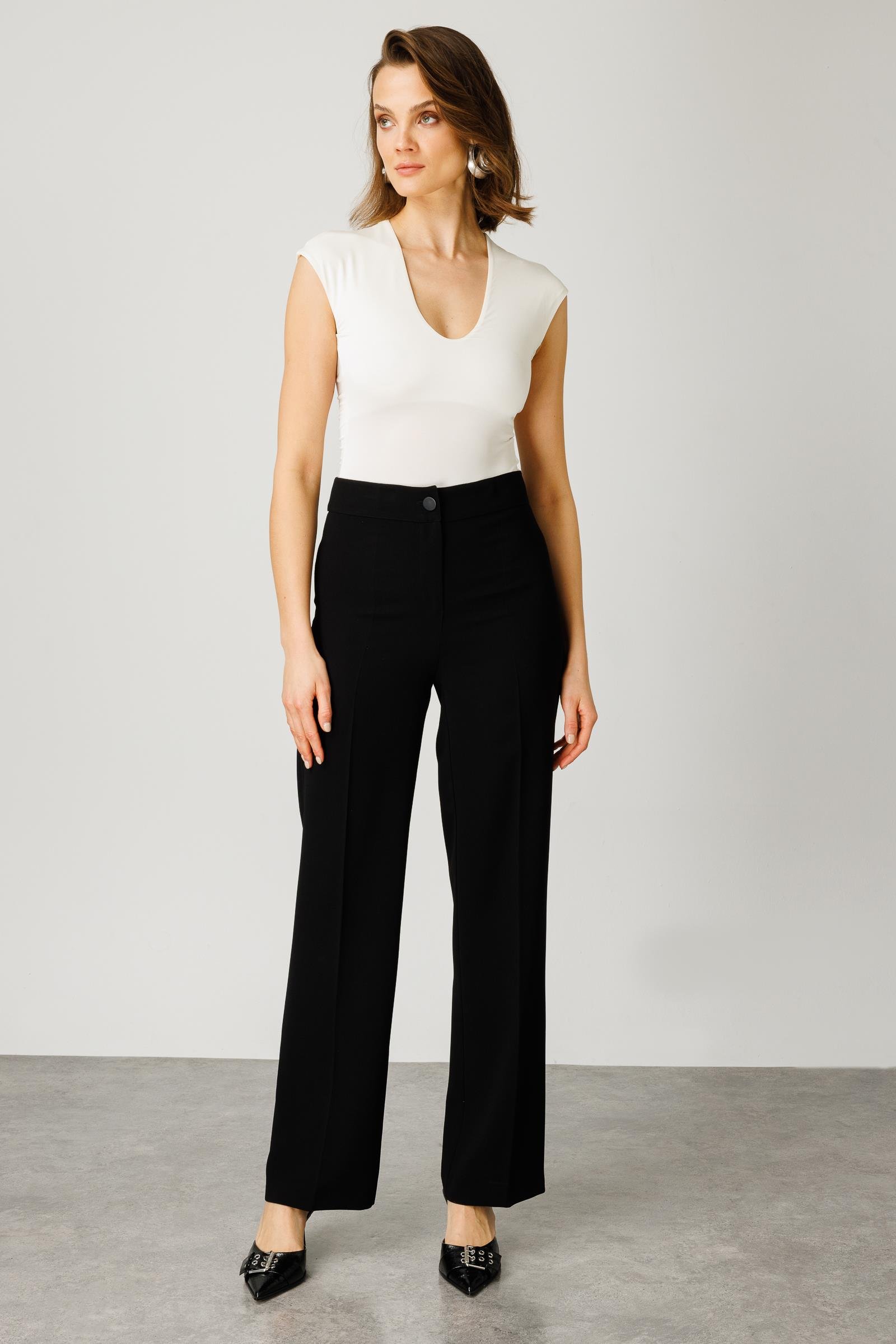 Modailgi  Yan Cep Klasik Takım Pantolon Siyah