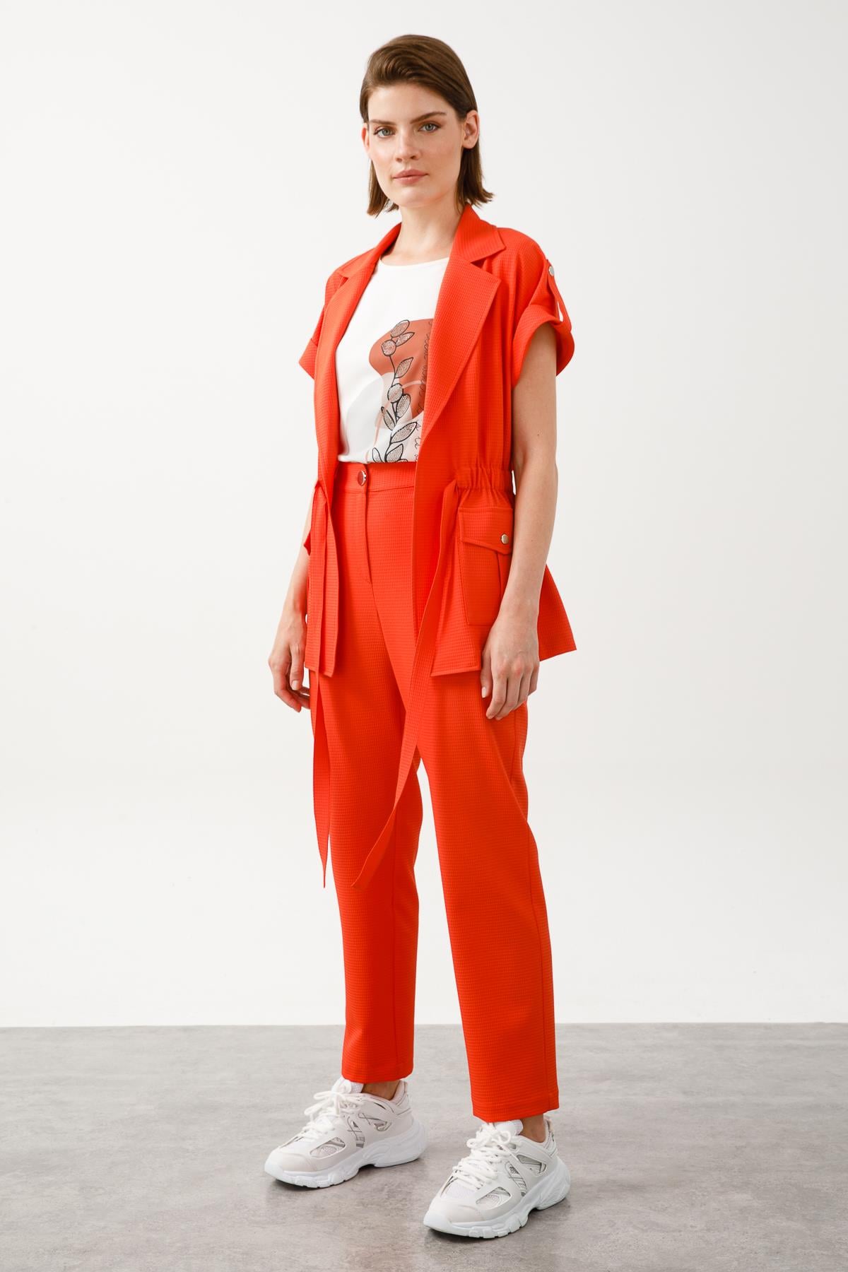 Modailgi  Yan Cep Pantolon Orange