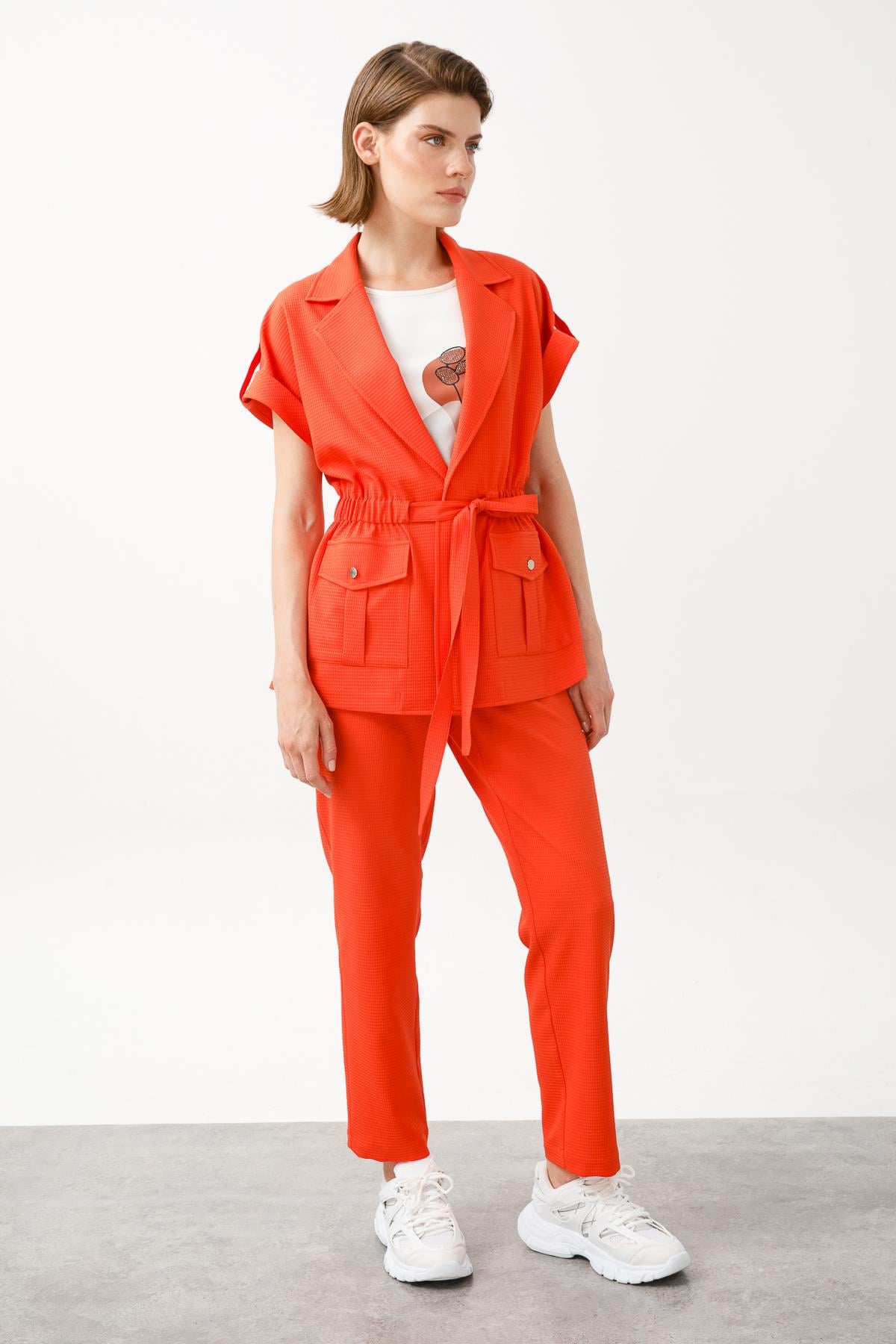 Modailgi  Yan Cep Pantolon Orange