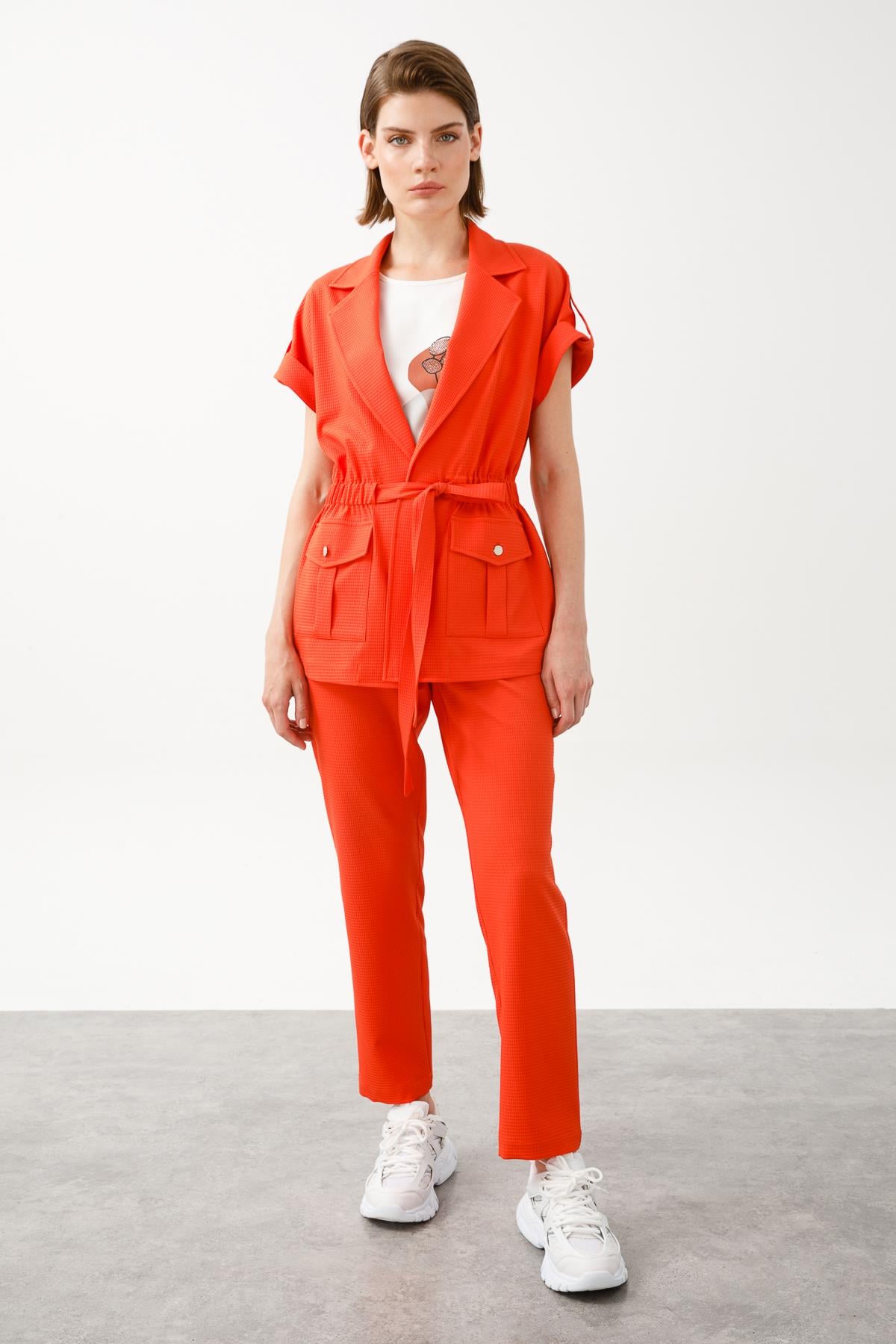 Modailgi  Yan Cep Pantolon Orange