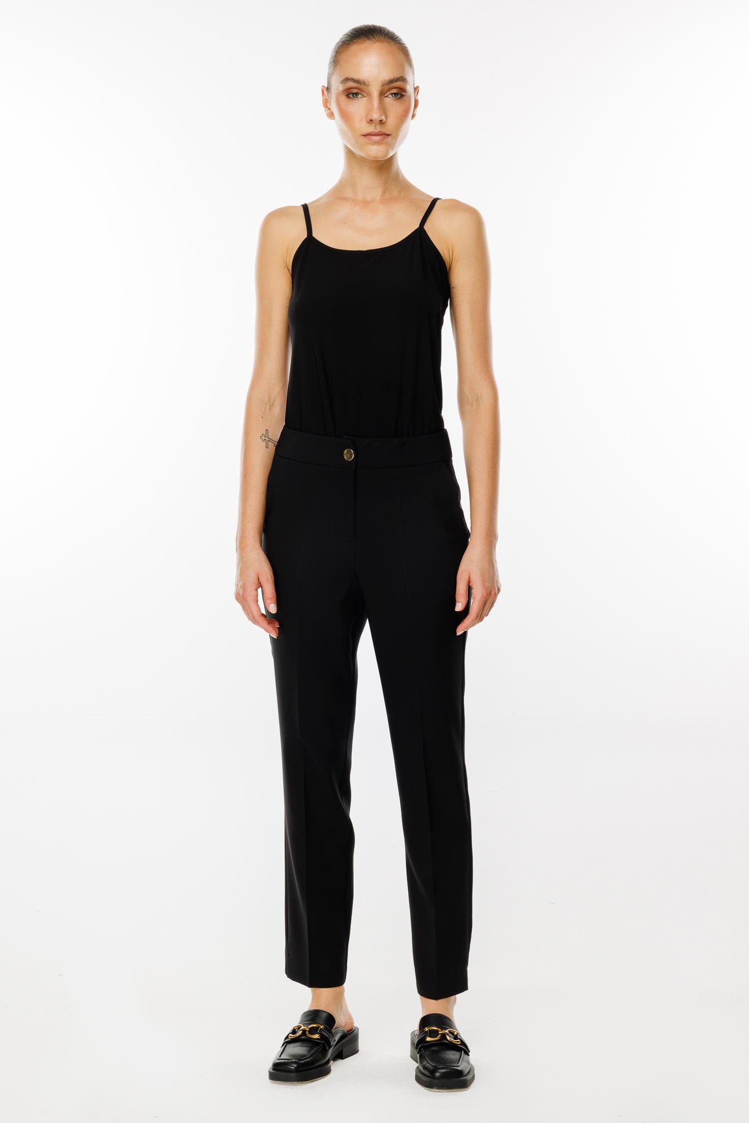 Modailgi  Yandan Cepli Boru Paça Pantolon - 7056 Siyah