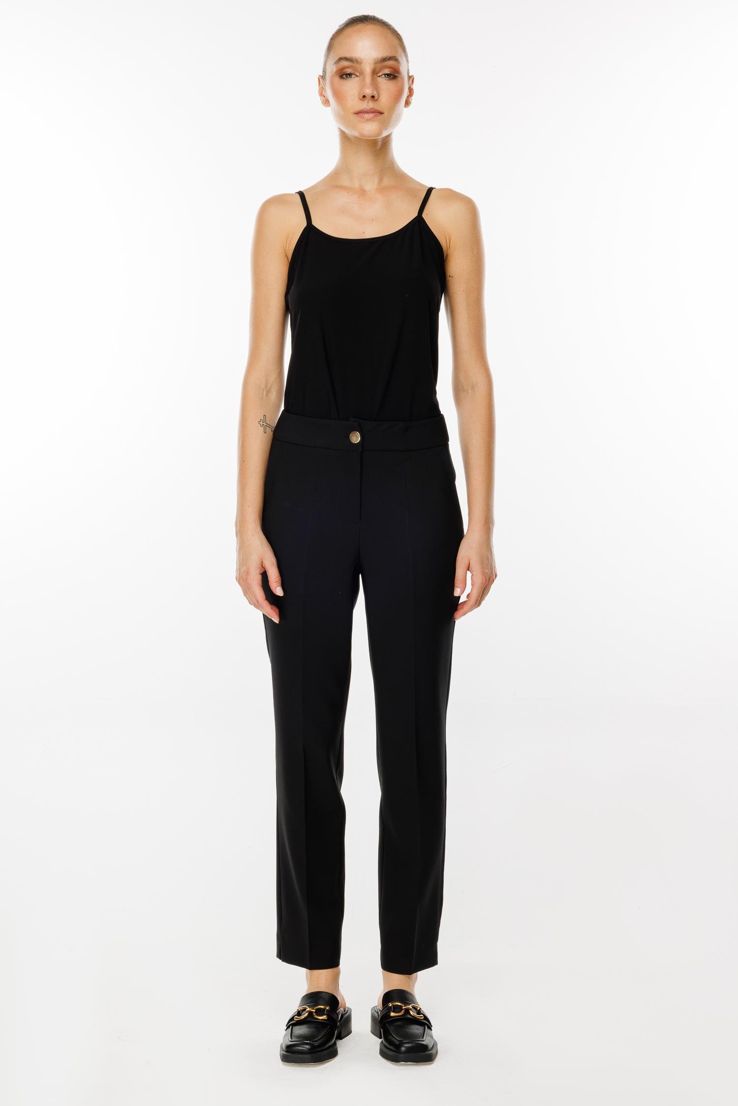 Modailgi  Yandan Cepli Boru Paça Pantolon - 7056 Siyah