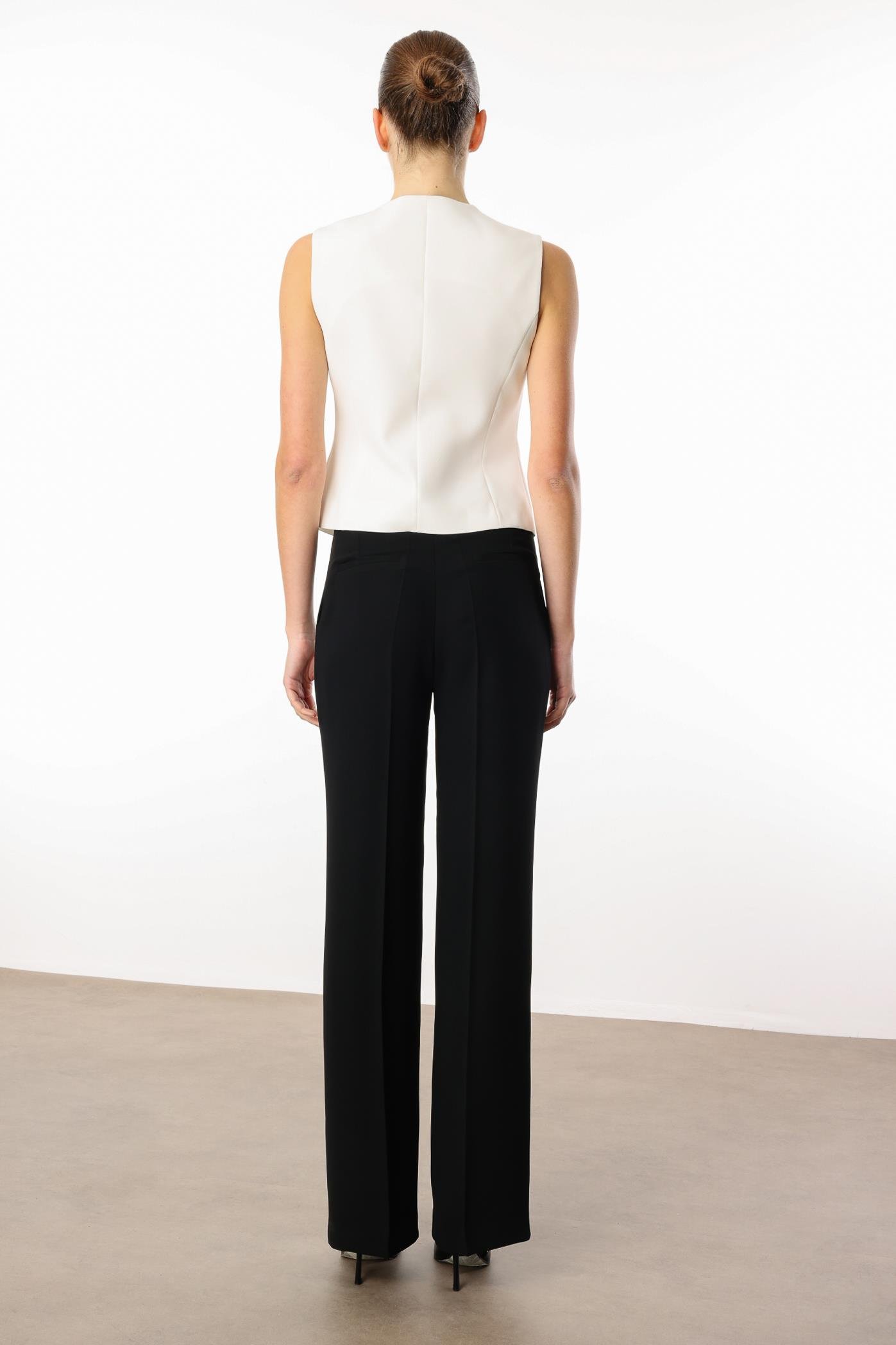 Modailgi  Yandan Cepli Yüksek Bel Palazzo Pantolon - 70014 Siyah