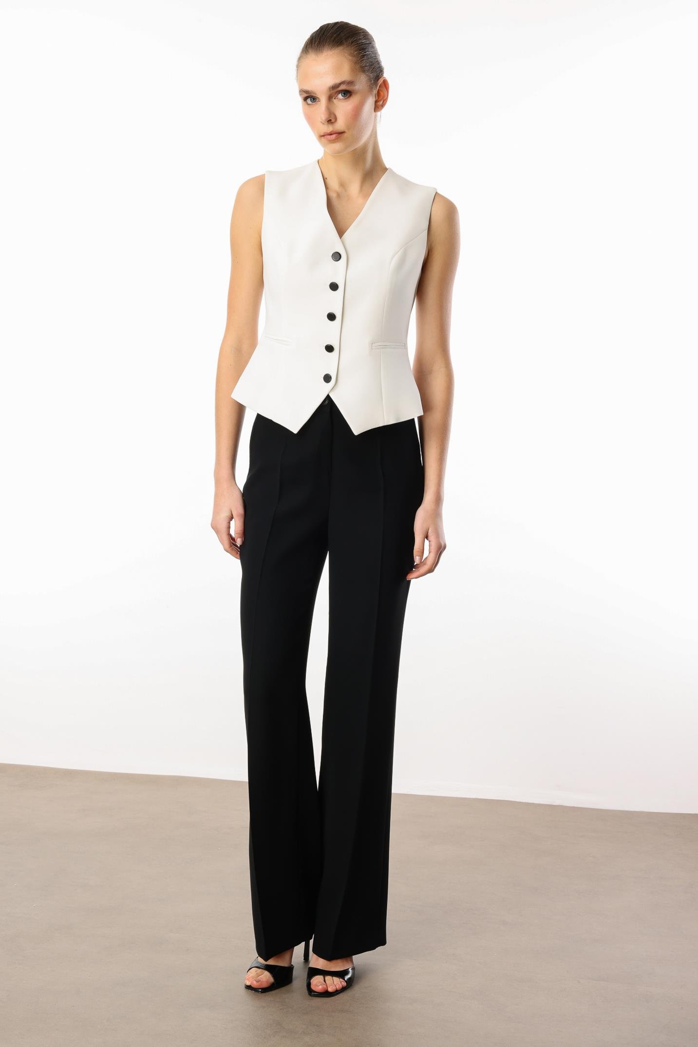 Modailgi  Yandan Cepli Yüksek Bel Palazzo Pantolon - 70014 Siyah