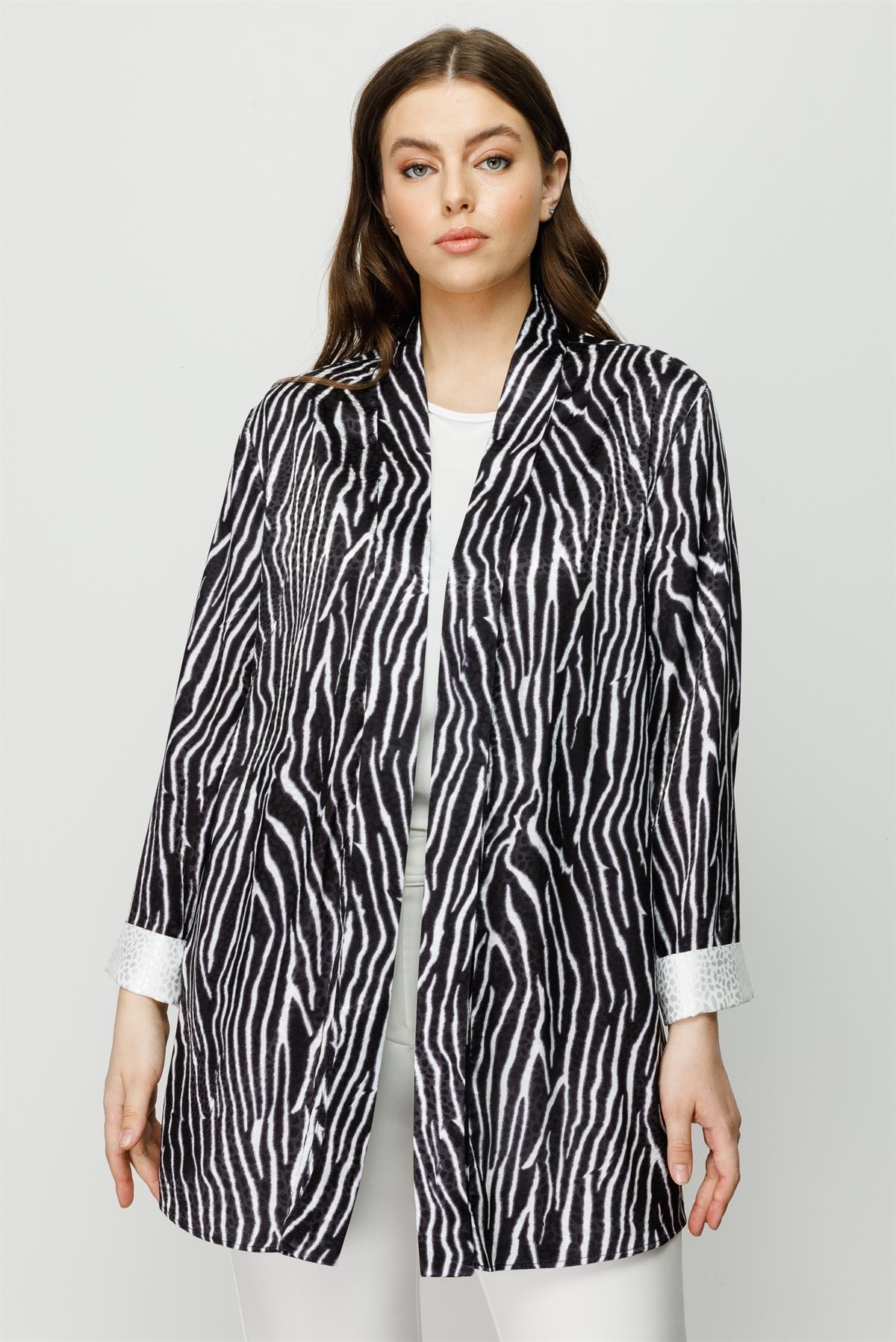 Modailgi  Zebra Desen İkili Kısa Tunik Siyah