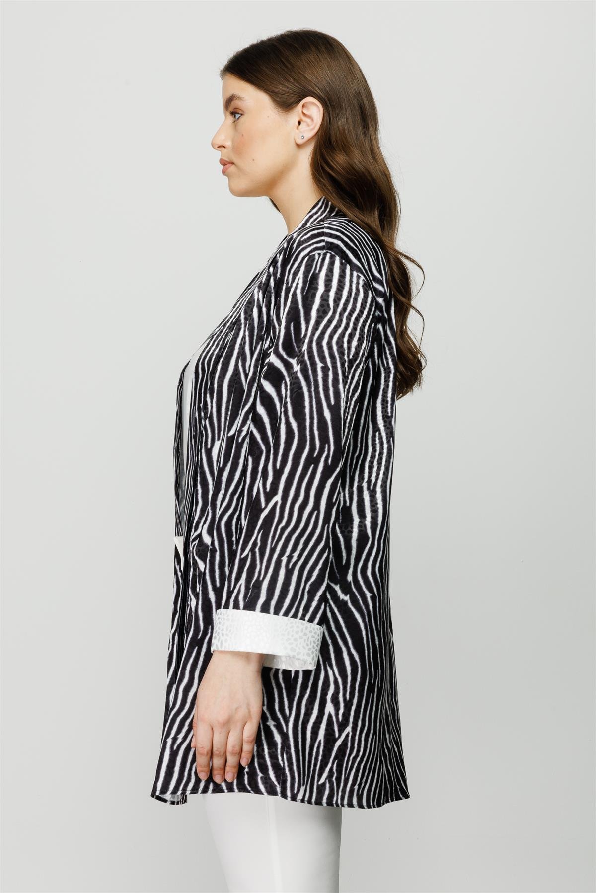 Modailgi  Zebra Desen İkili Kısa Tunik Siyah