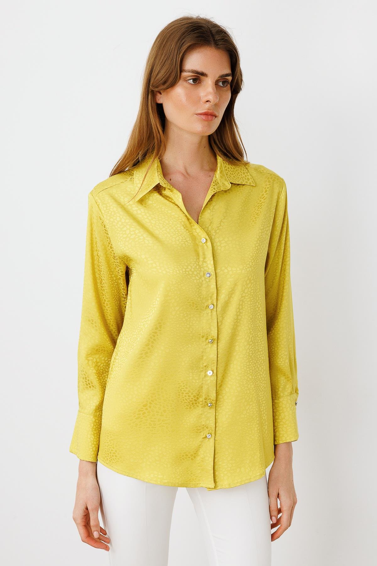 Modailgi  Zebra Desen Jakarlı Gömlek Asit