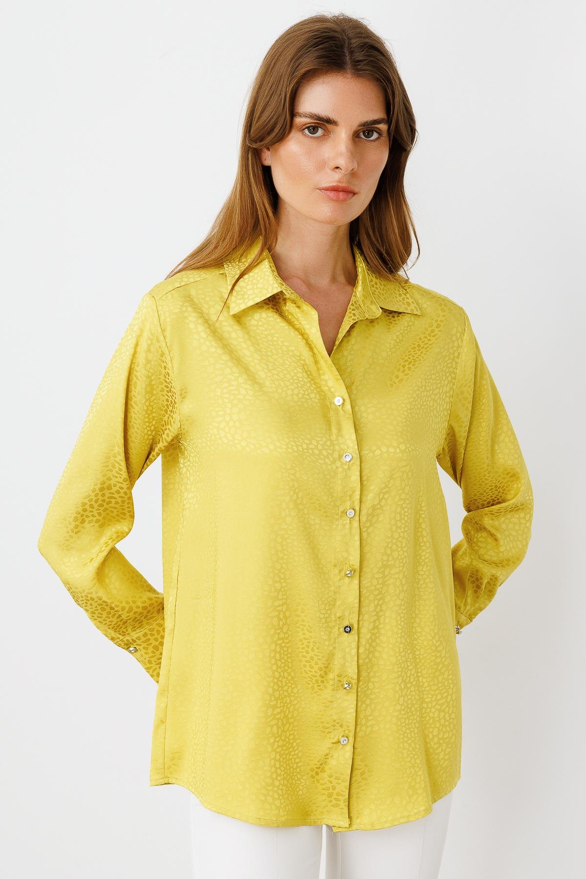 Modailgi  Zebra Desen Jakarlı Gömlek Asit