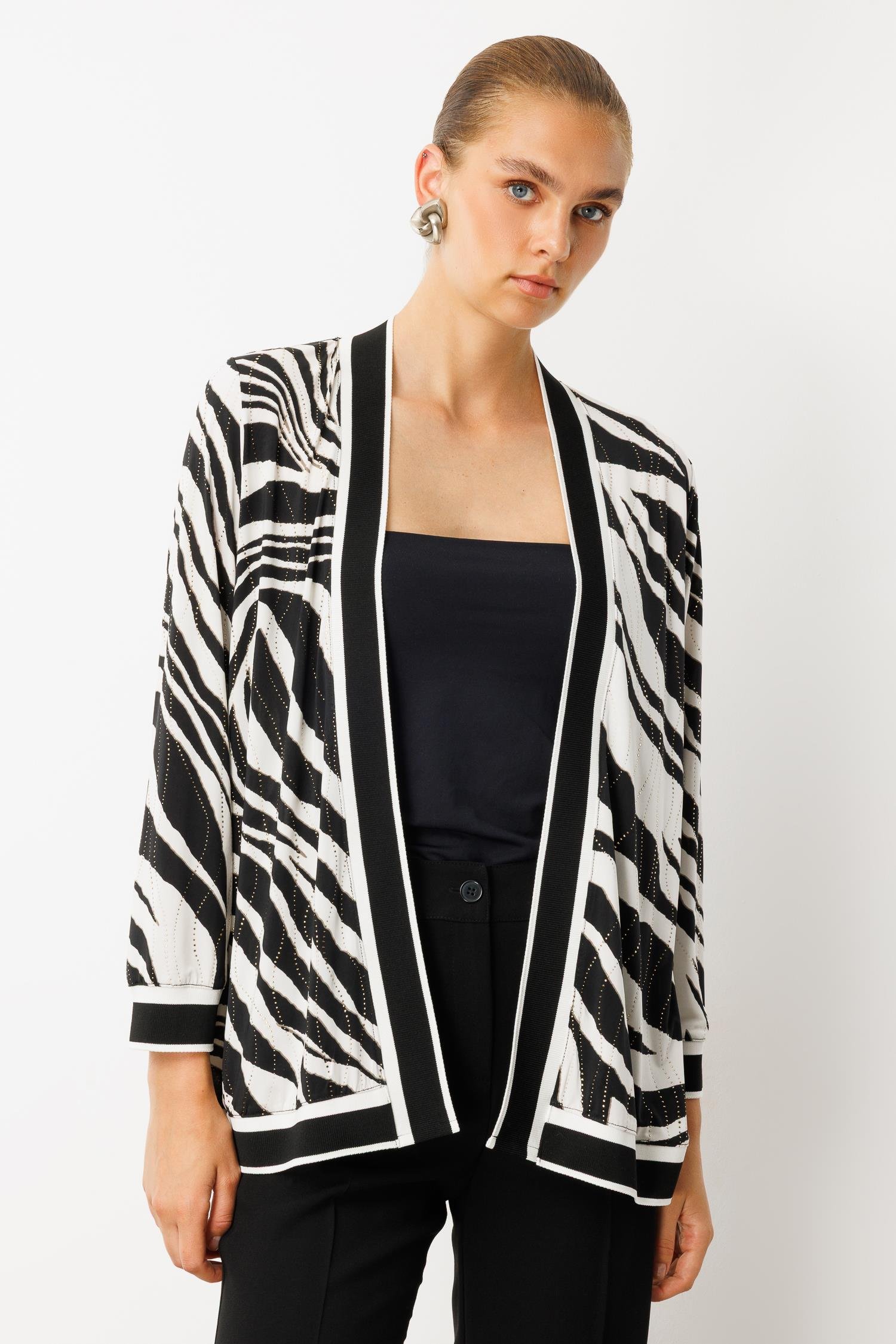 Modailgi  Zebra Desen Ribanalı Ceket Zebra