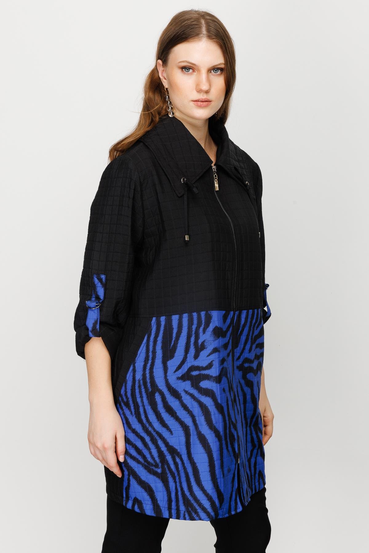Modailgi  Zebra Desenli Kapitone Kap Saks