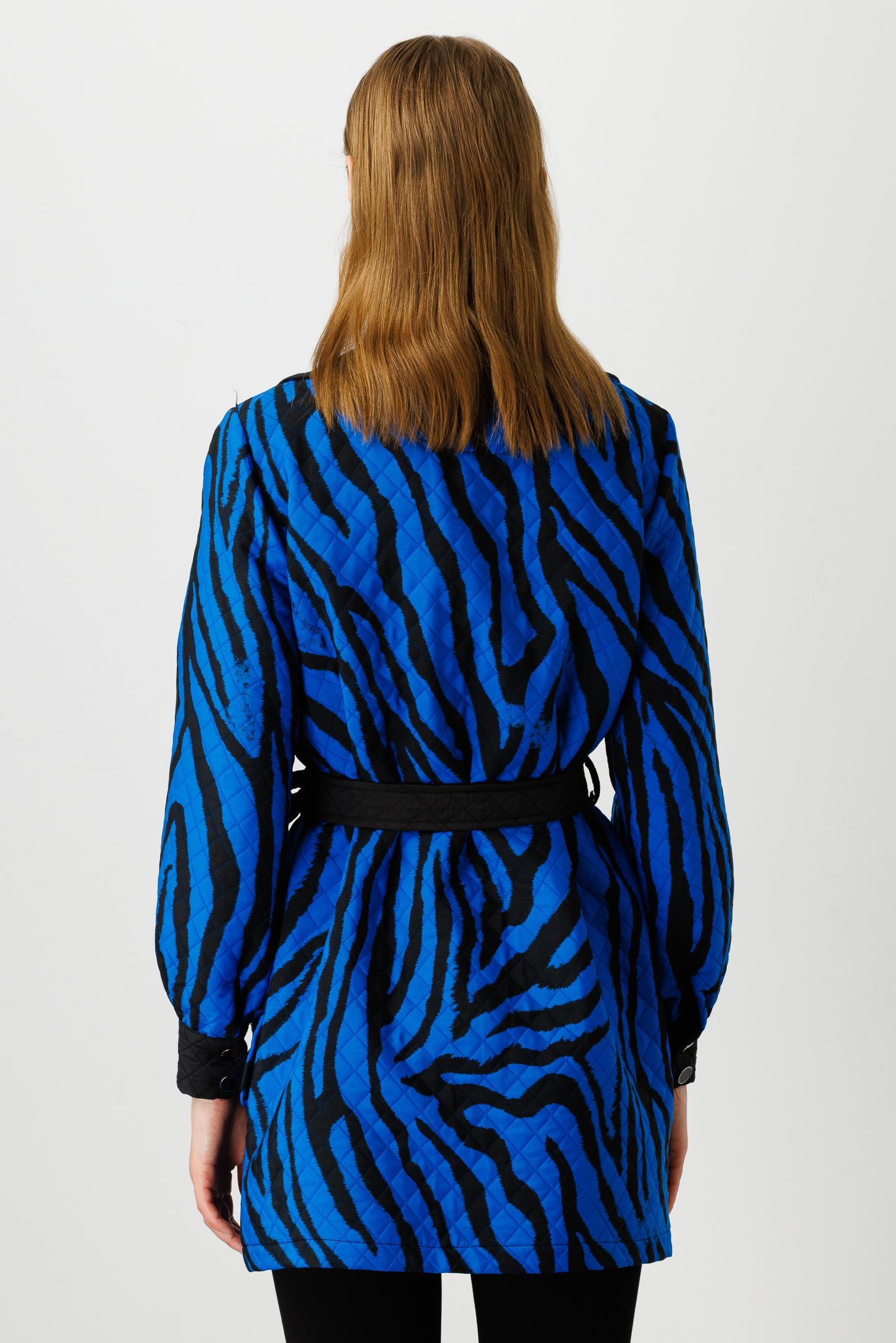 Modailgi  Zebra Desenli Kapitone Kap Saks