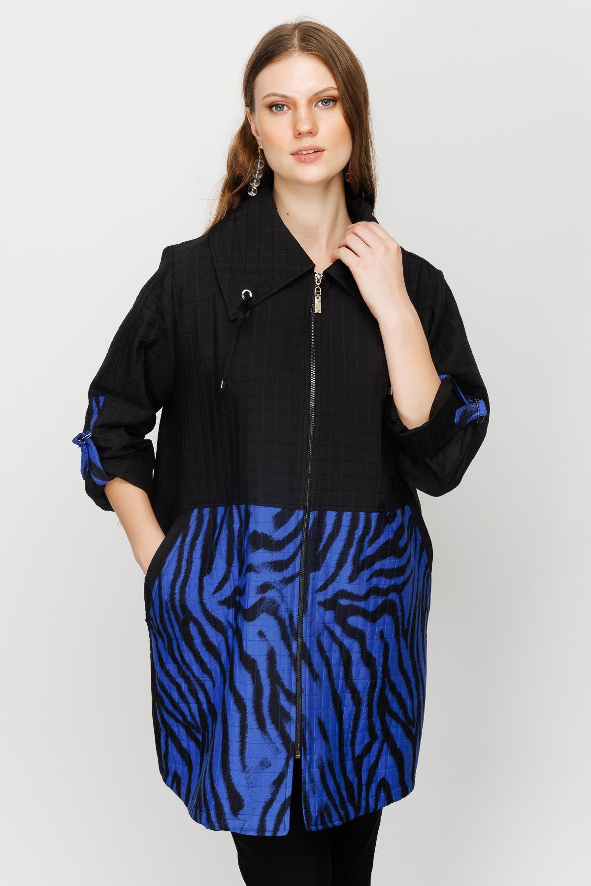 Modailgi  Zebra Desenli Kapitone Kap Saks