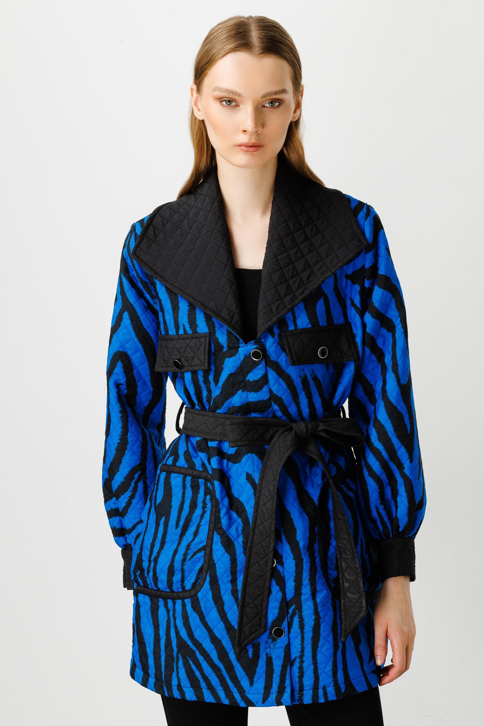 Modailgi  Zebra Desenli Kapitone Kap Saks