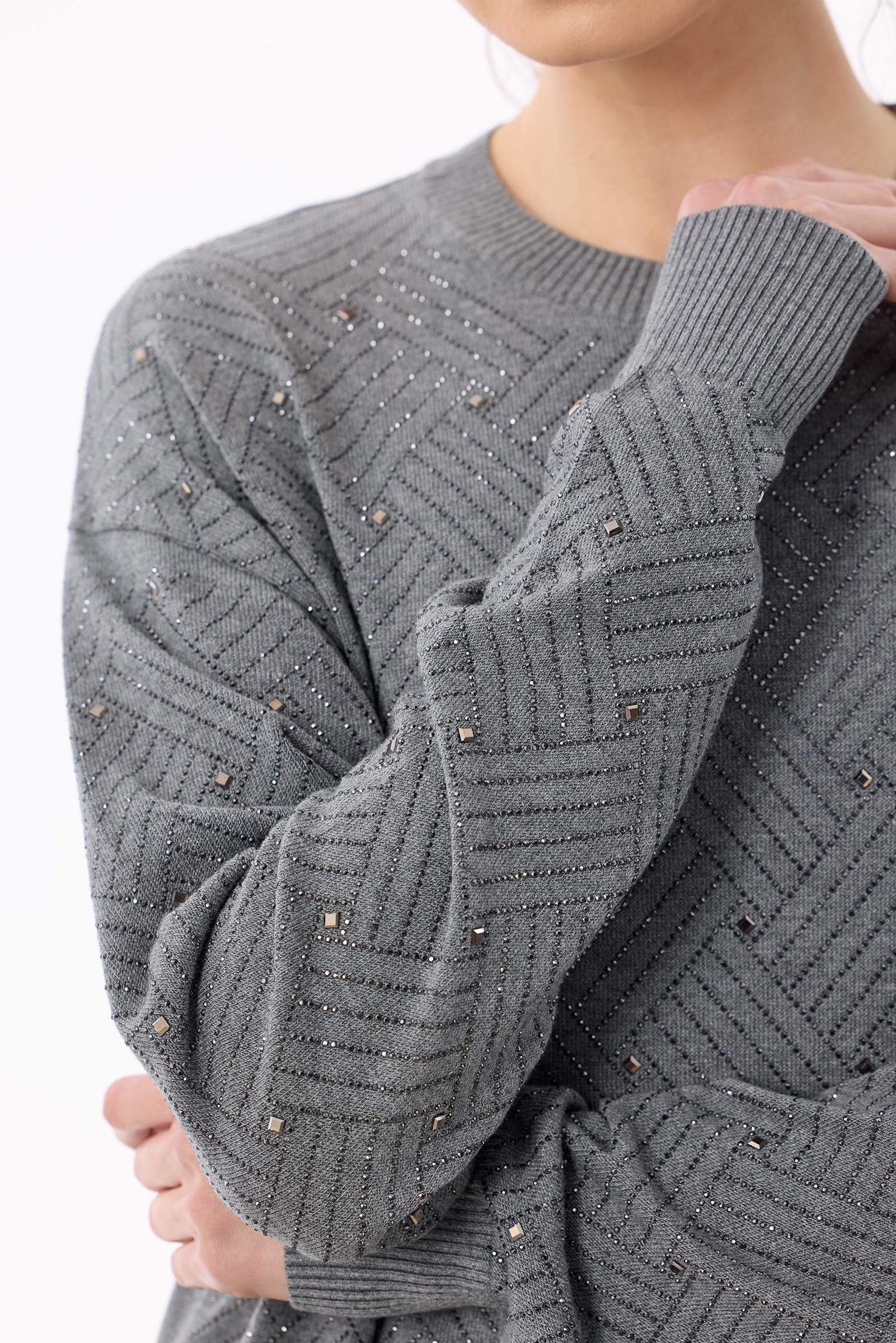 Önü Kafes Taş Baskılı Tunik GRİMELANJ