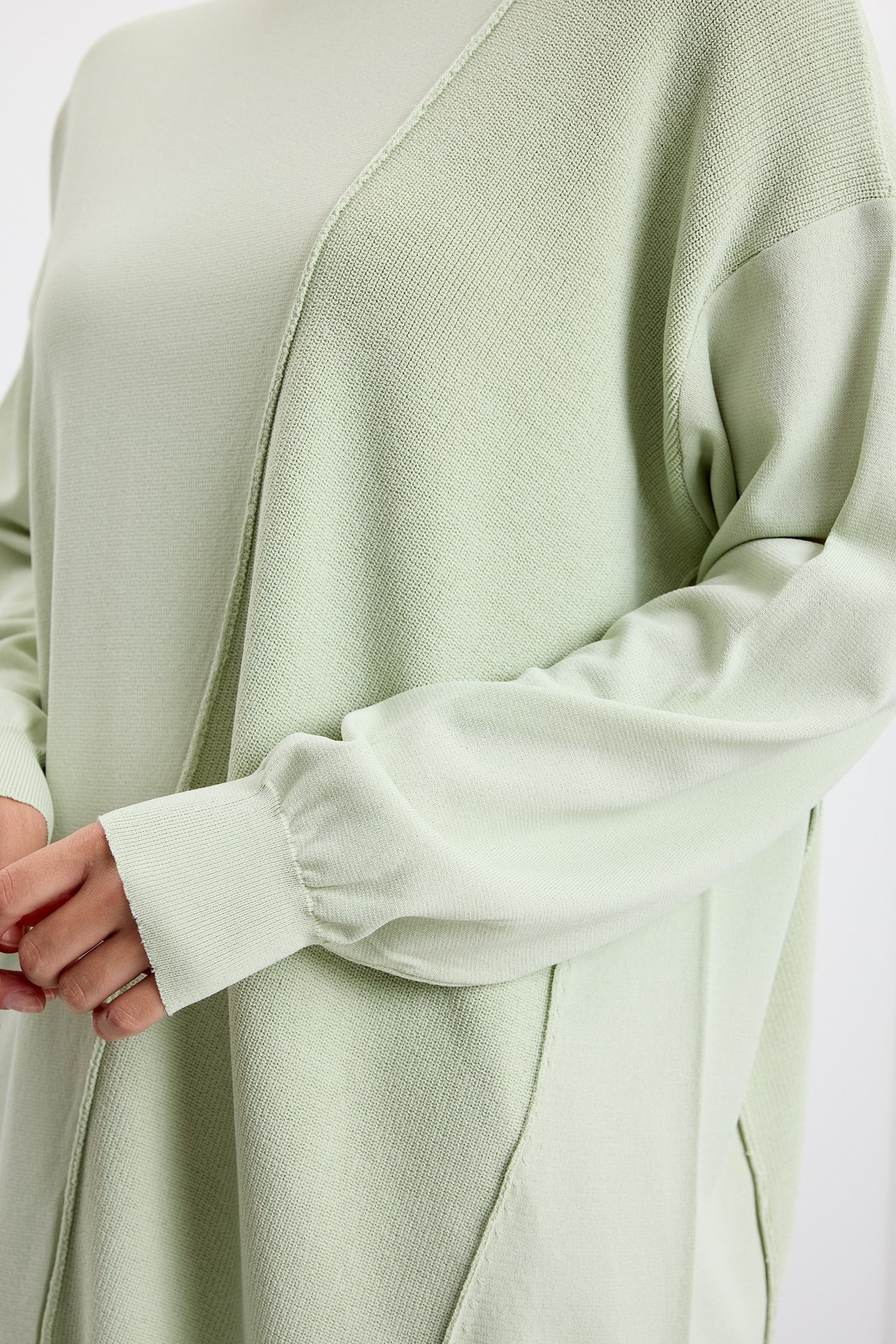 Örgü Detaylı Rayon Tunik MİNT YEŞİLİ