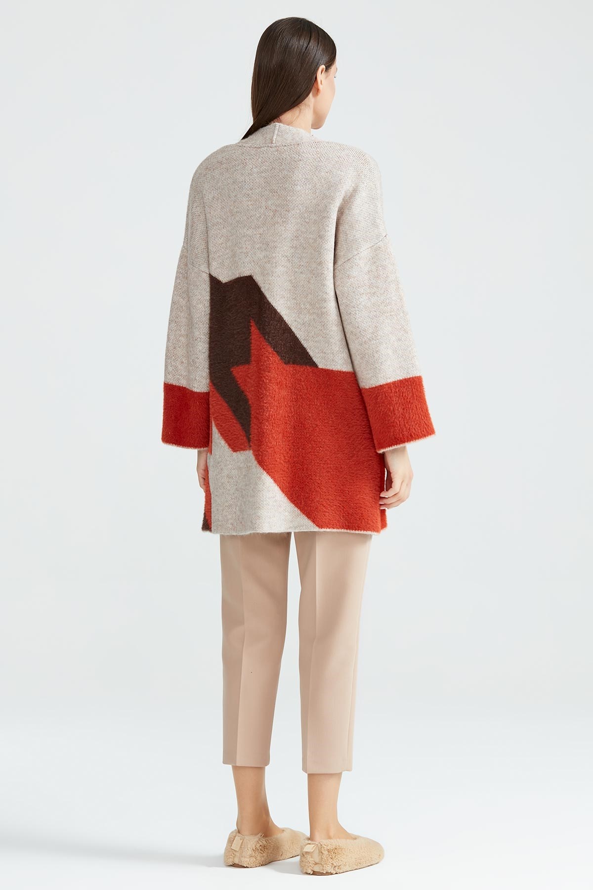Oversize Mink Kimona Hırka BEJ