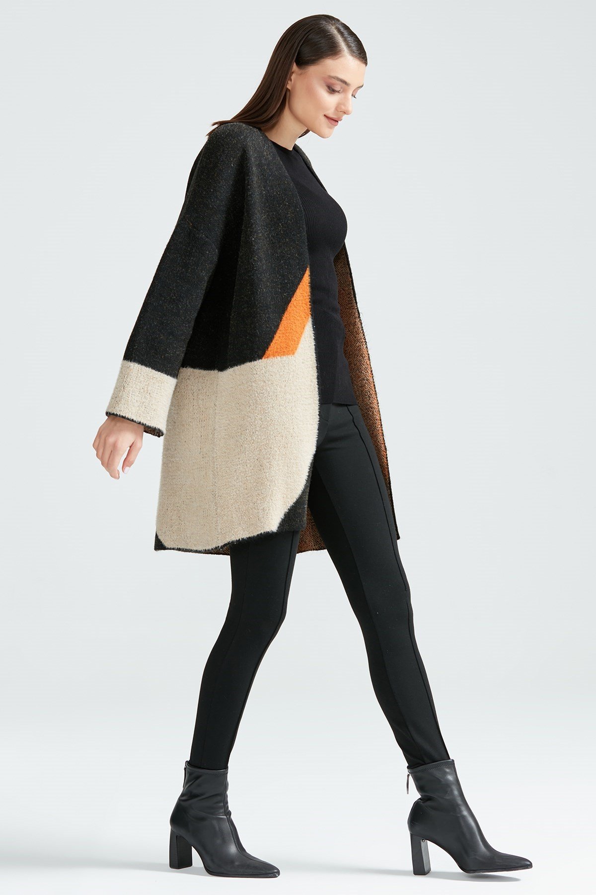 Oversize Mink Kimona Hırka SİYAH