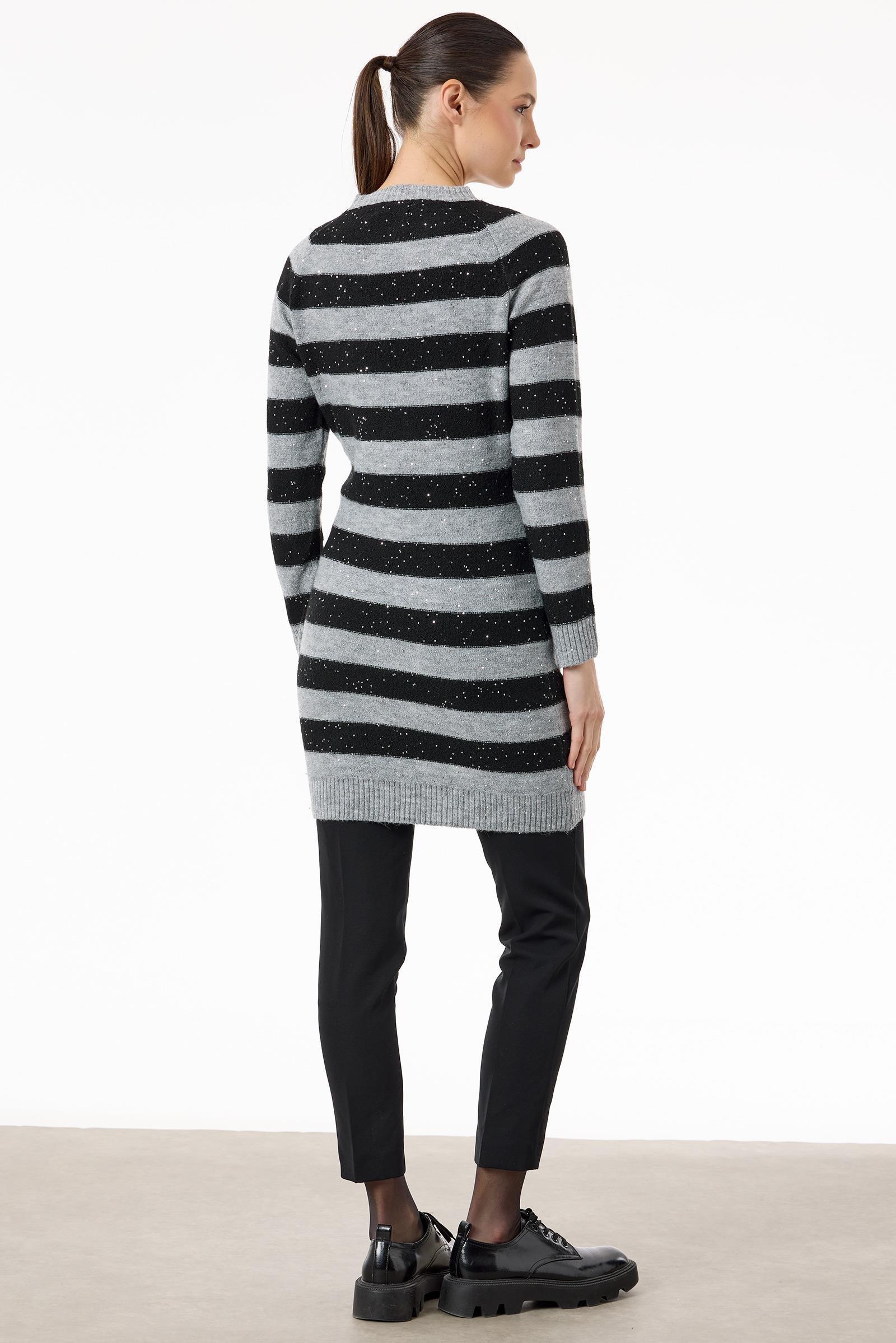 Payetli Triko tunik GRİ SİYAH