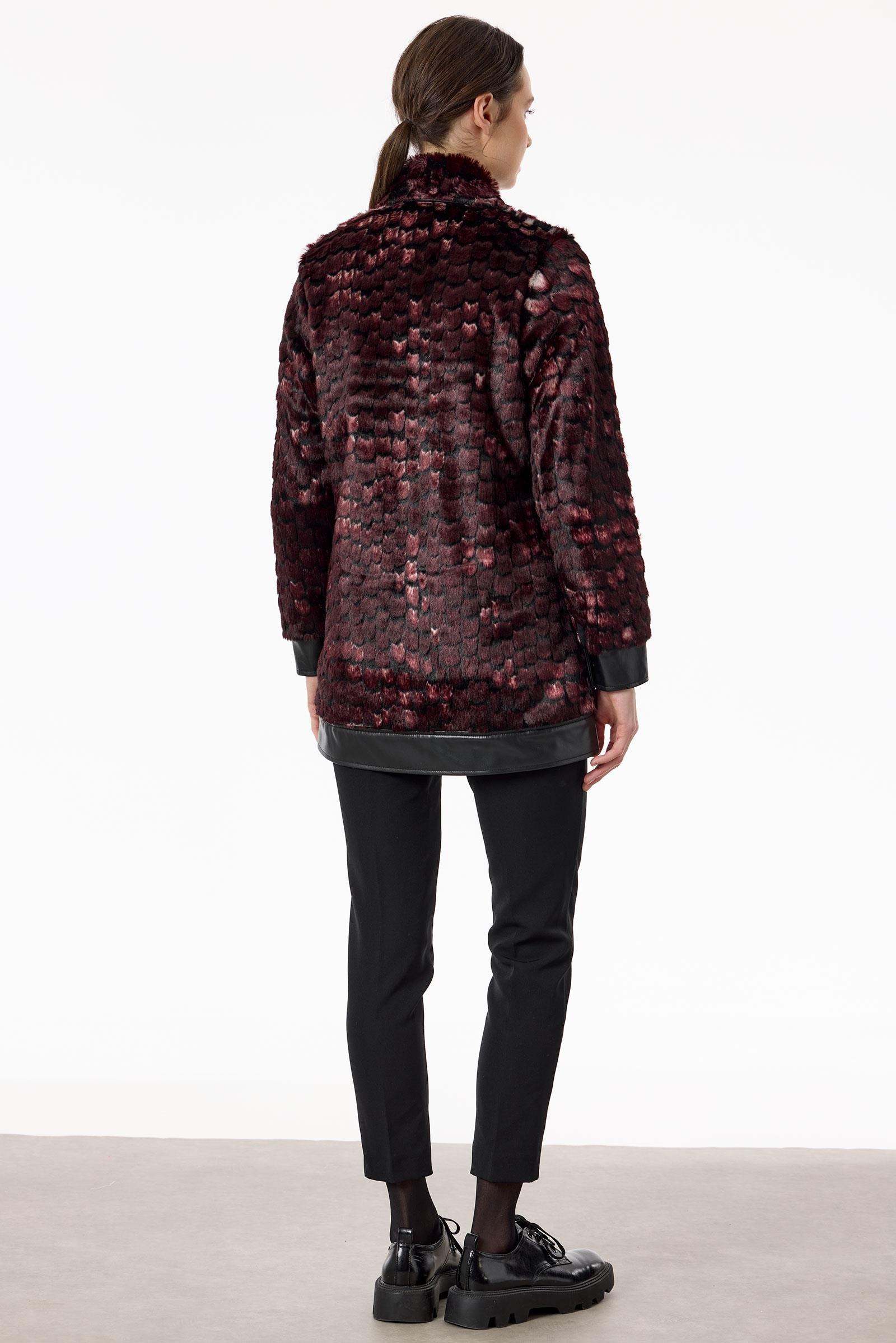 Polo Yakalı Önden Çıtçıtlı Kürk Mont MÜRDÜM