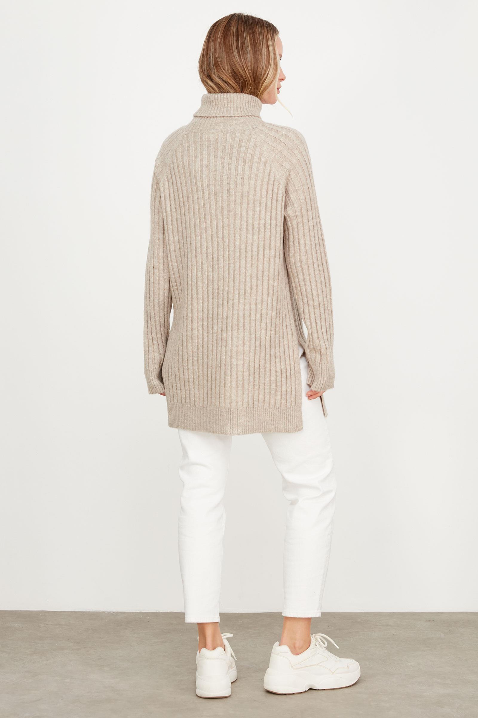 Reglan Kollu Fitilli Triko Tunik VANİLYA