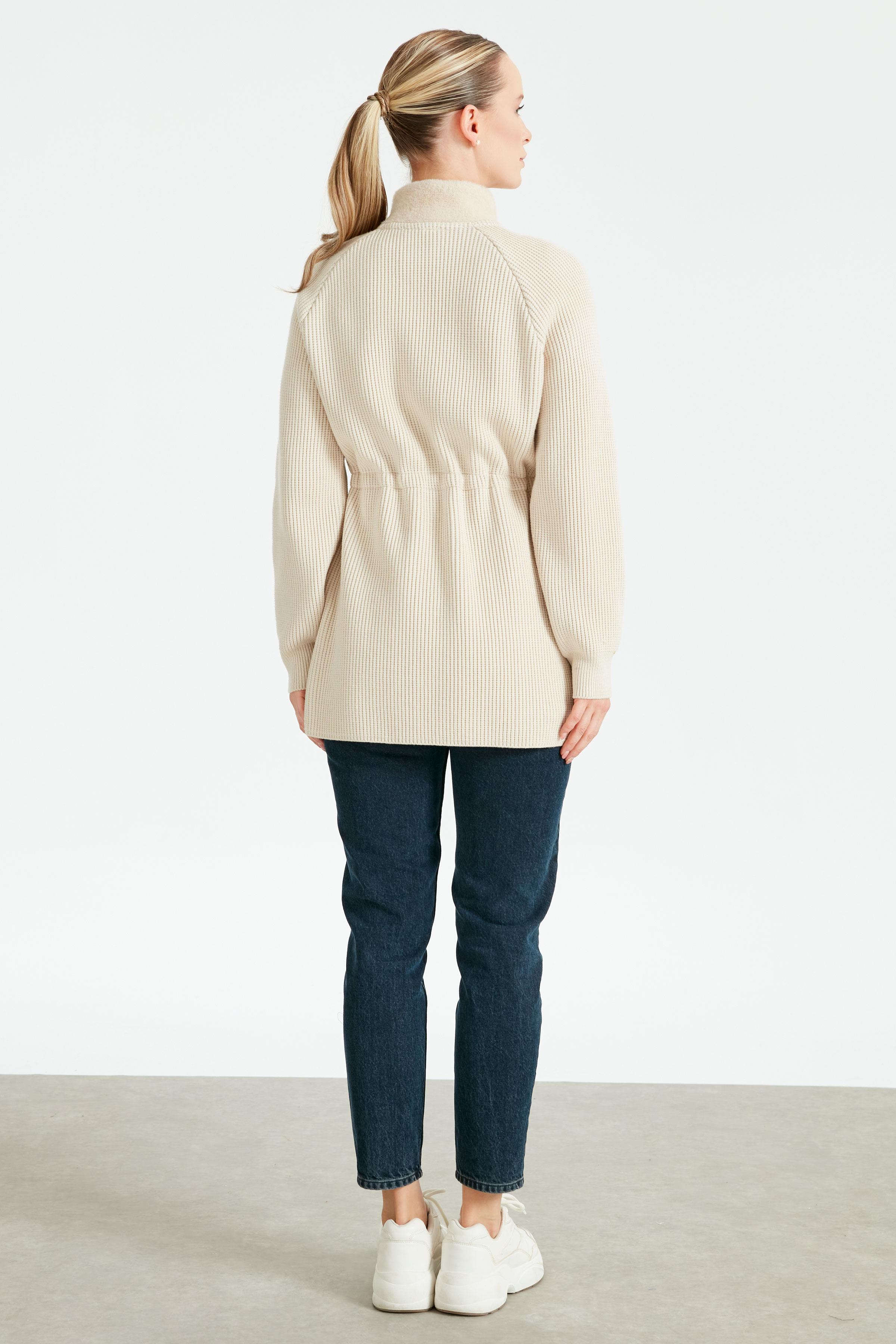 Reglan Kollu Triko Kombinli Mont BEJ