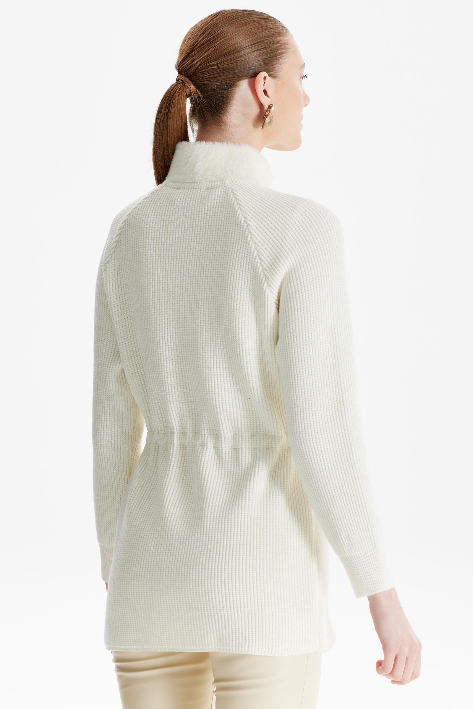 Reglan Kollu Triko Kombinli Mont EKRU