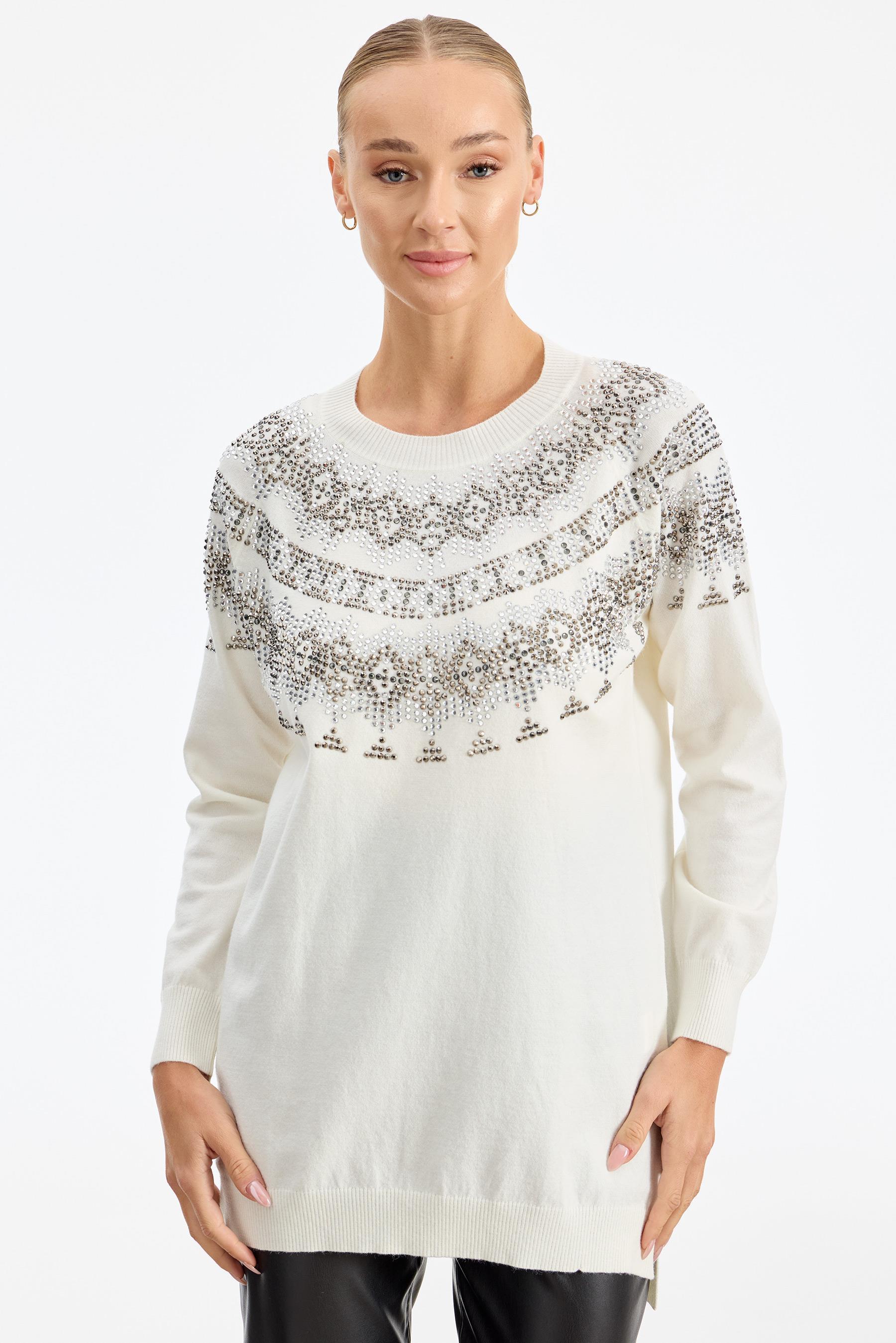 Taş Detaylı Tunik EKRU