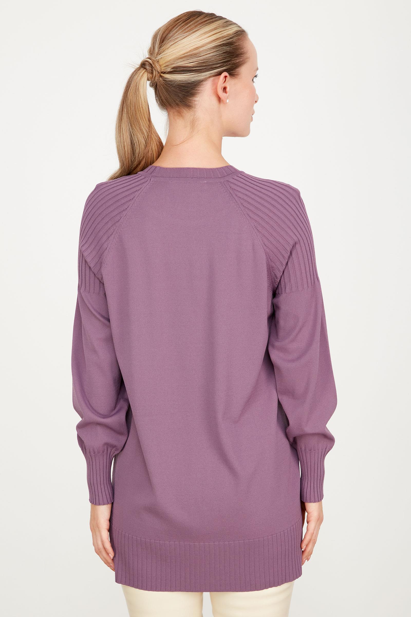 YANLARI YIRTMAÇLI RAYON TUNİK VİOLET