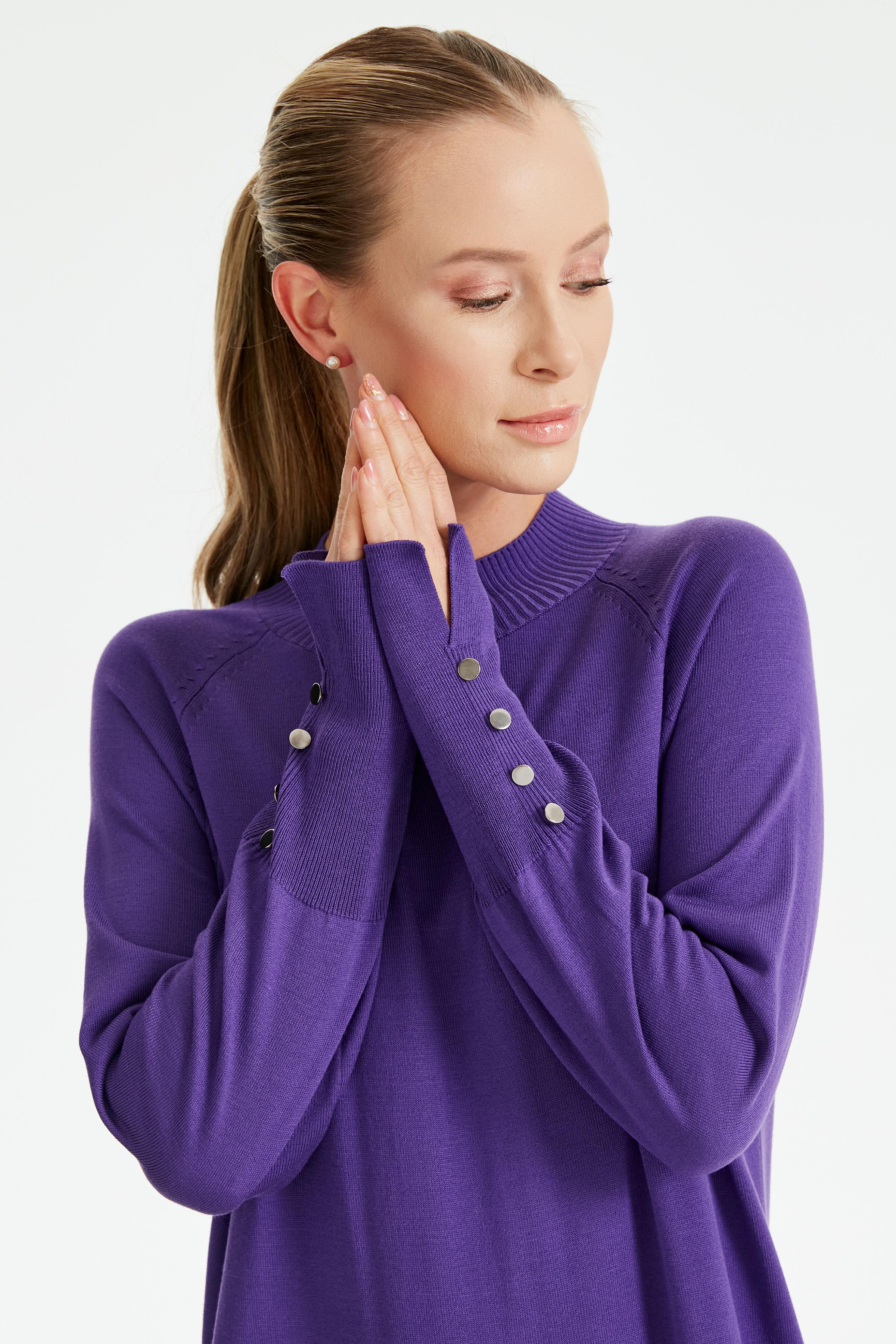 Yarım Balıkçı Basic Triko Elbise MOR