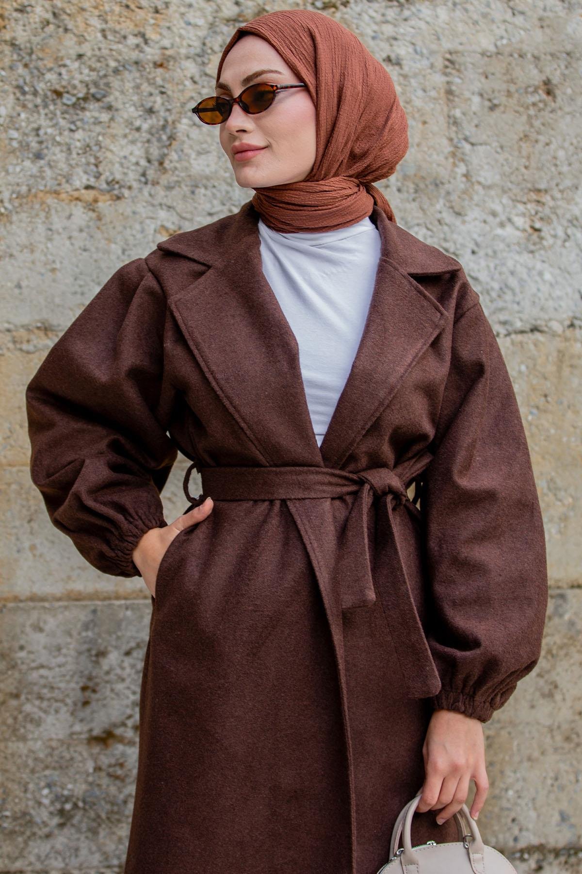 Balon Kol Astarsız Yün Kaşe Kaban-Khv