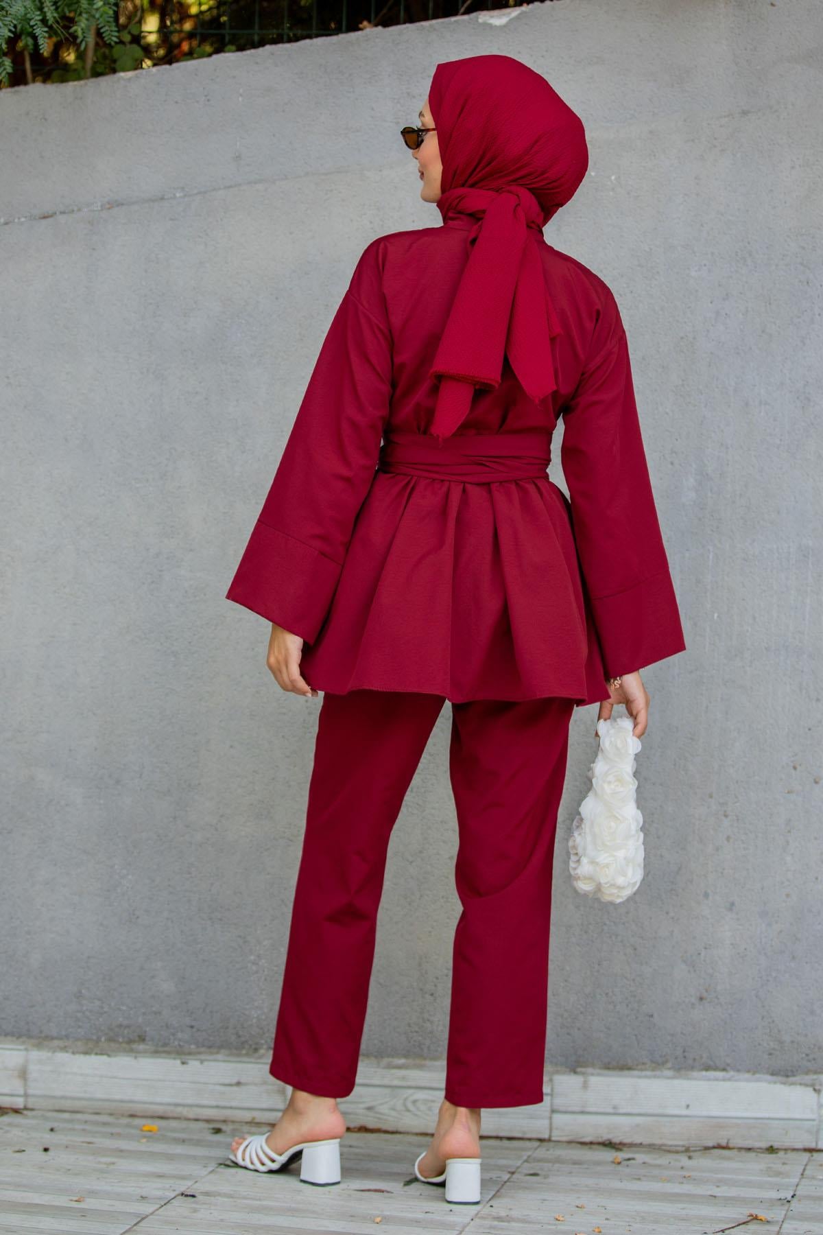 Beby Tericotton Tunik Pantolon Takım-Bordo