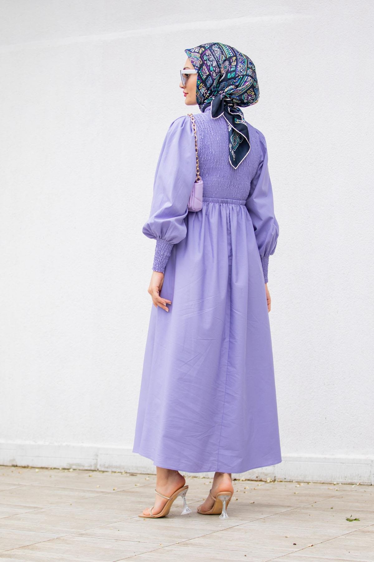 Ella Gipeli Pamuk Cotton Elbise-Lila