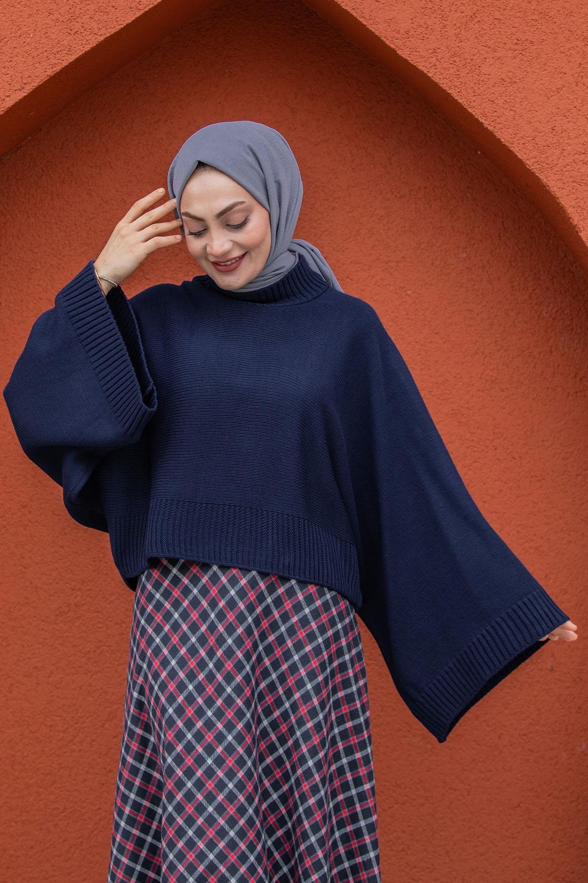 Hiss Geniş Kol Detaylı Triko Kazak-Laci