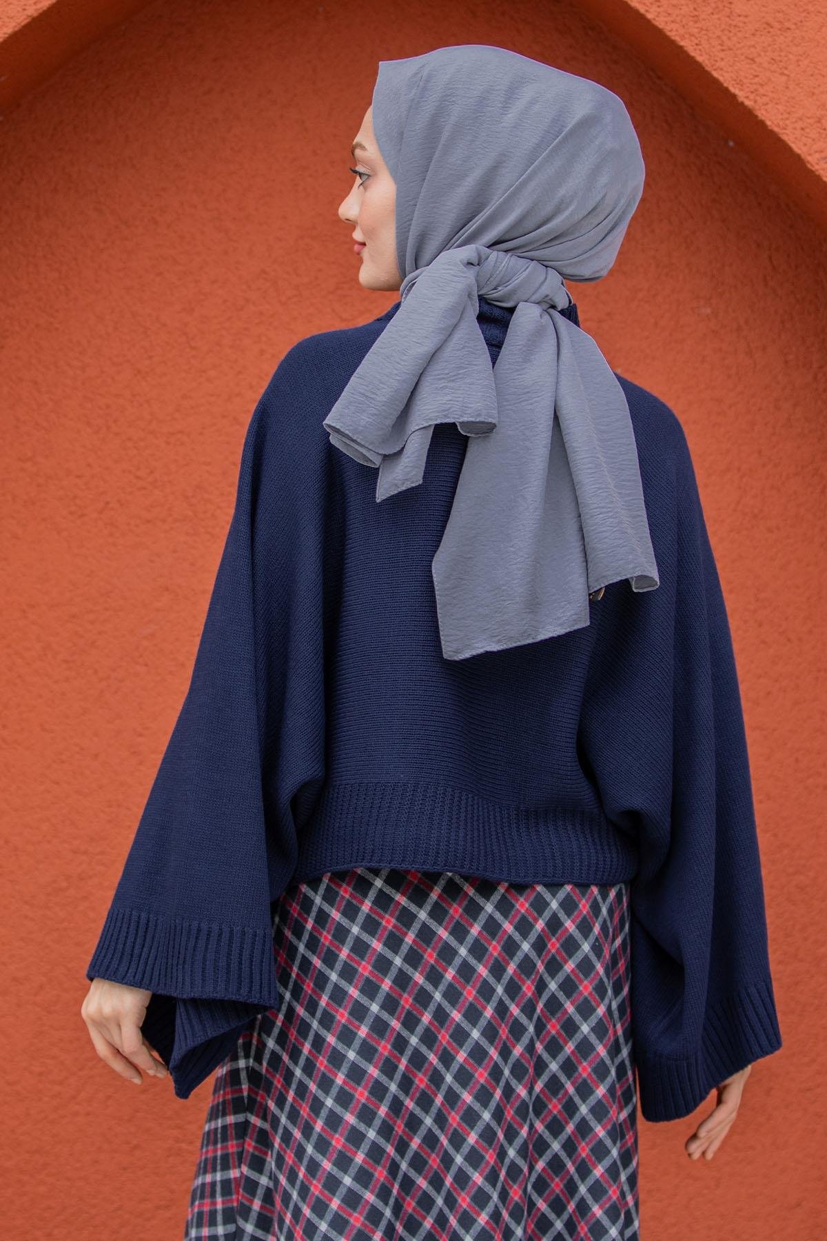 Hiss Geniş Kol Detaylı Triko Kazak-Laci