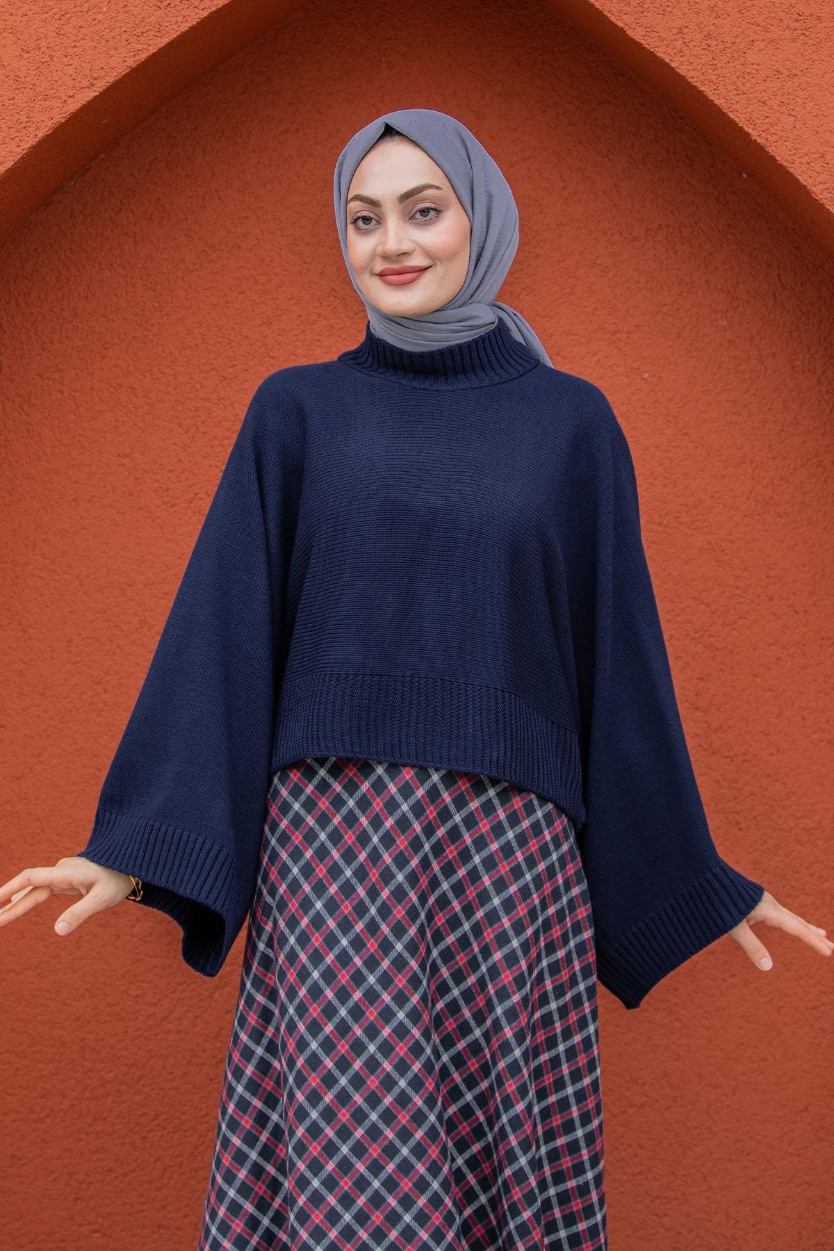 Hiss Geniş Kol Detaylı Triko Kazak-Laci