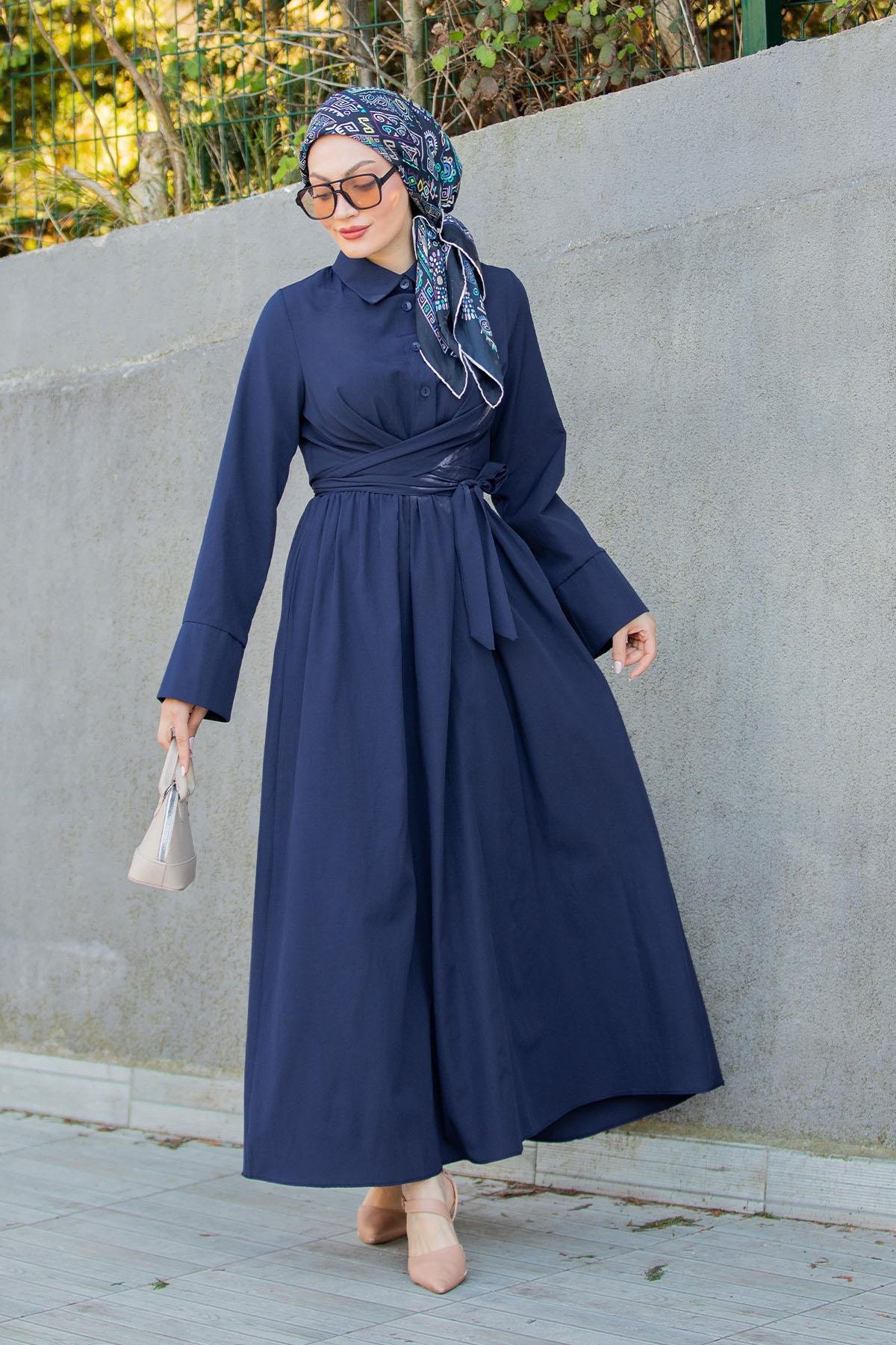 İspanyol Kol Detaylı Cotton Elbise-Laci