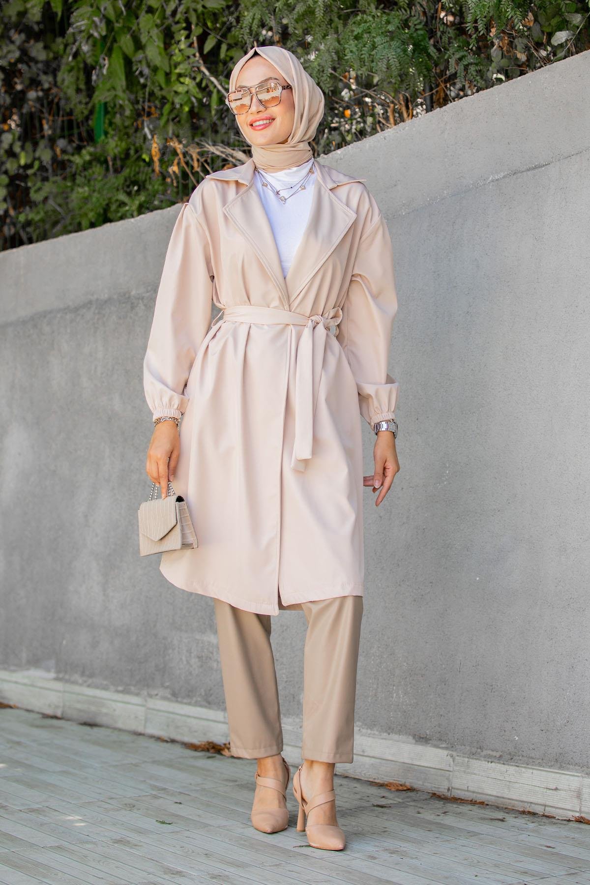 Keet Relax Mevsimlik Trençkot-Bej